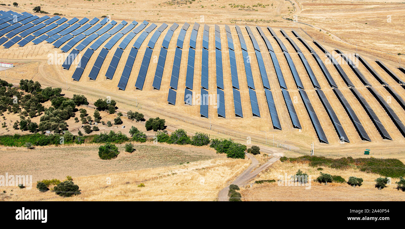 Solare fotovoltaico impianto installato in Spagna Foto Stock