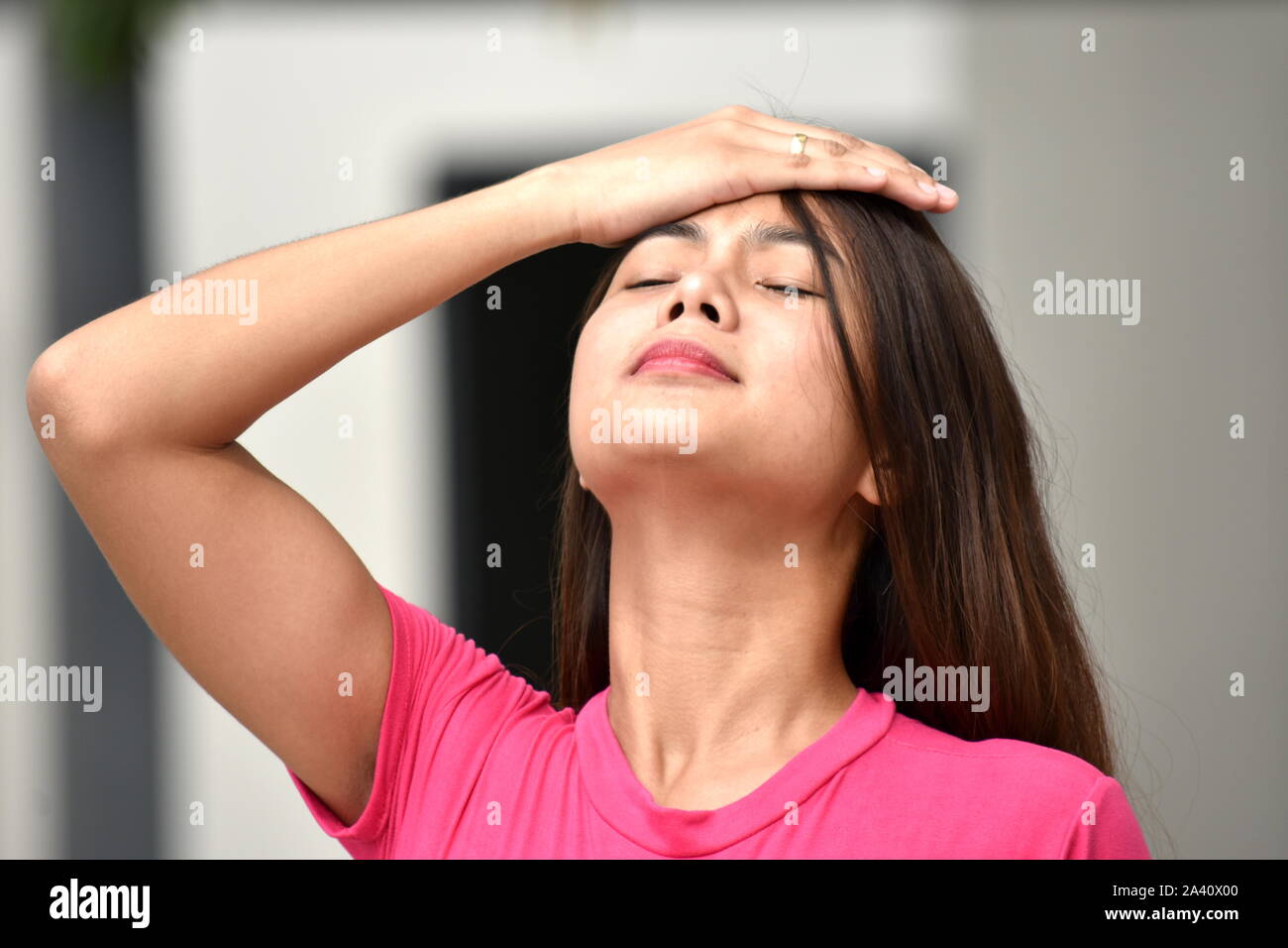 Femmina e la perdita di memoria Foto Stock