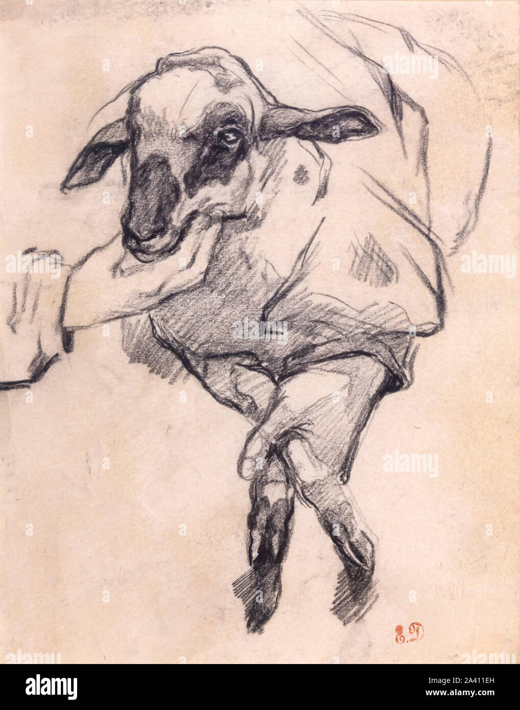 Il nuovo nato di agnello, Eugène Delacroix, Foto Stock