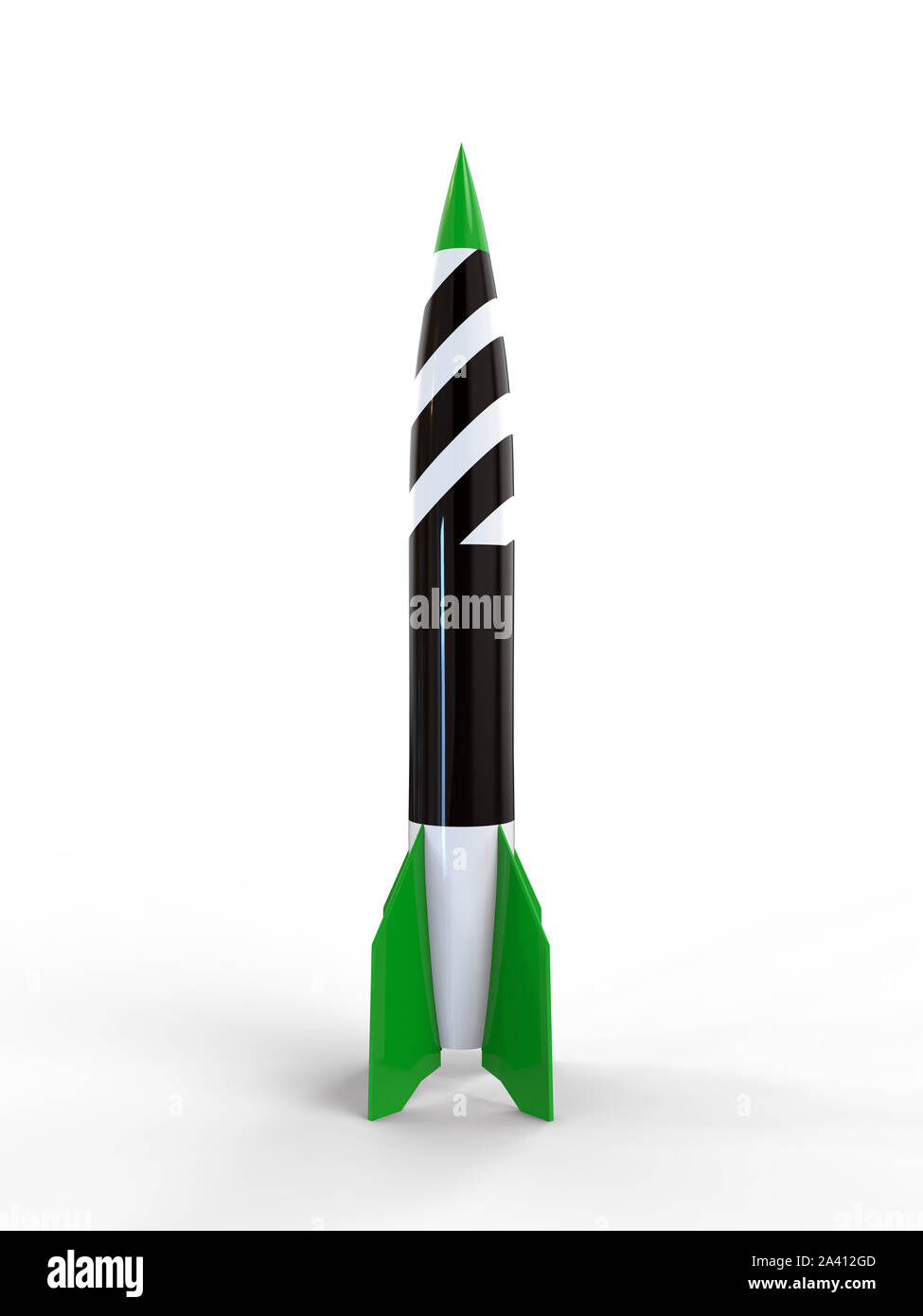 Guerra a razzo, isolato su sfondo bianco, rendering 3D Foto Stock