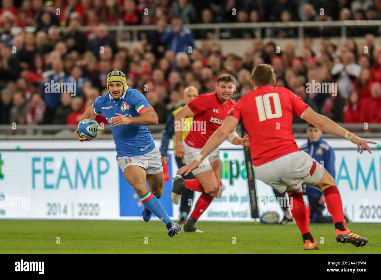 Angelo esposito durante la Guinness Sei Nazioni di Rugby - Italia vs Galless, Roma, Italia, 09 Feb 2019, Rugby Rugby italiano Team nazionali Foto Stock