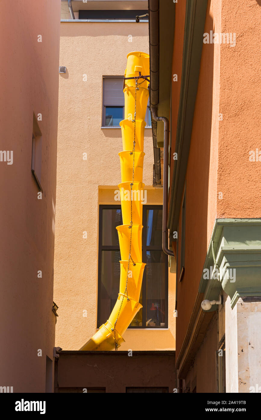 schwäbisch Gmünd, Marktplatz, Bauschuttrohr Foto Stock