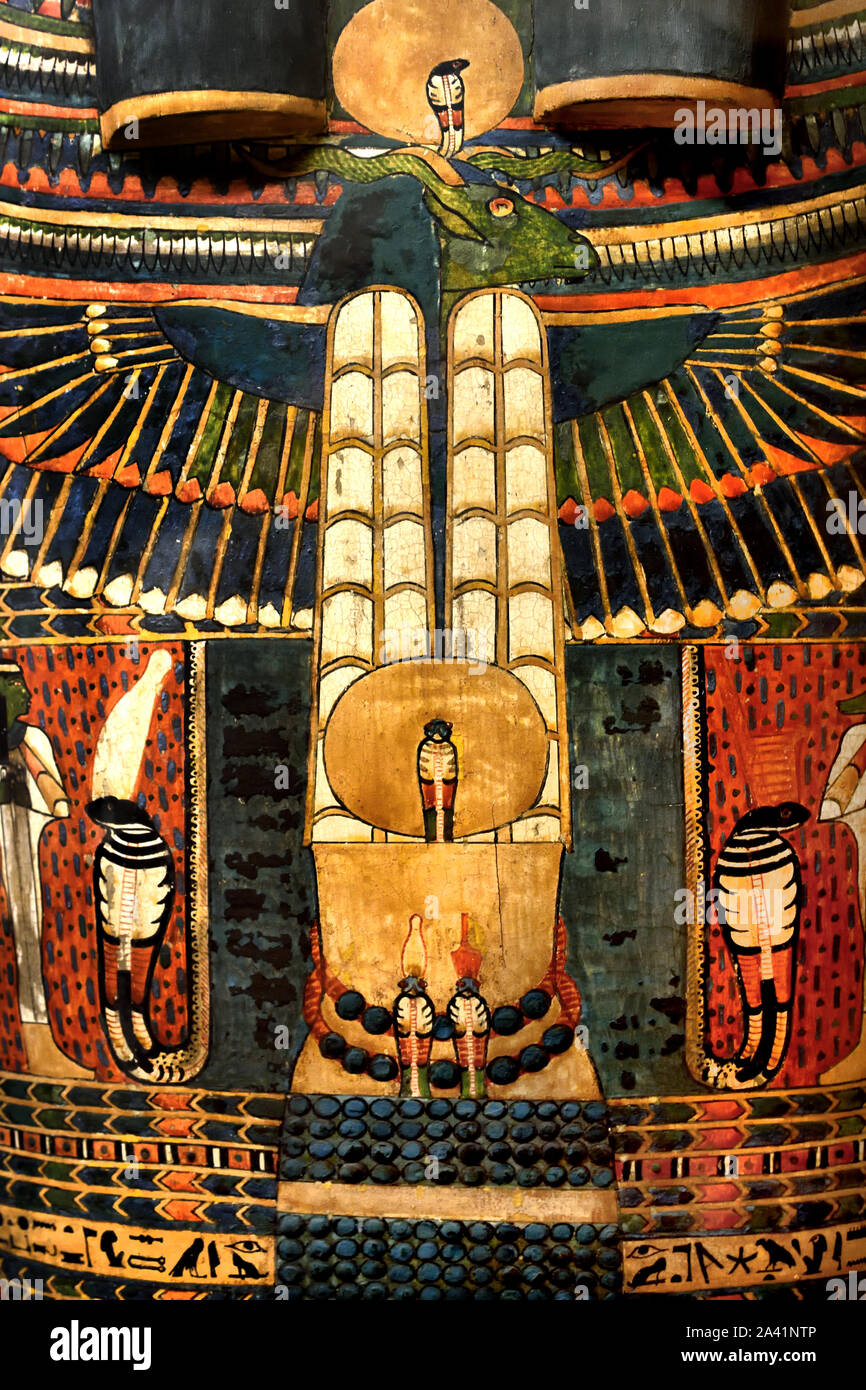 Coperchio del feretro Imeneminet - Terzo Periodo Intermedio, 1069 - 664 BC, Egitto, egiziano. Foto Stock