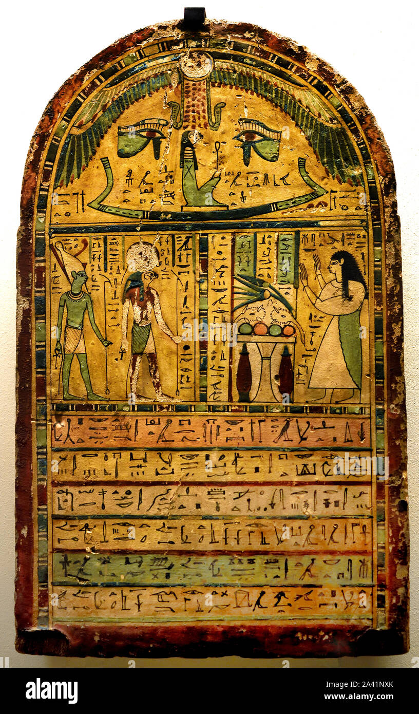 Signora Néniset ama il sole, periodo tolemaico, 332 - 30 A.C. il legno dipinto, Egitto, egiziano. Foto Stock