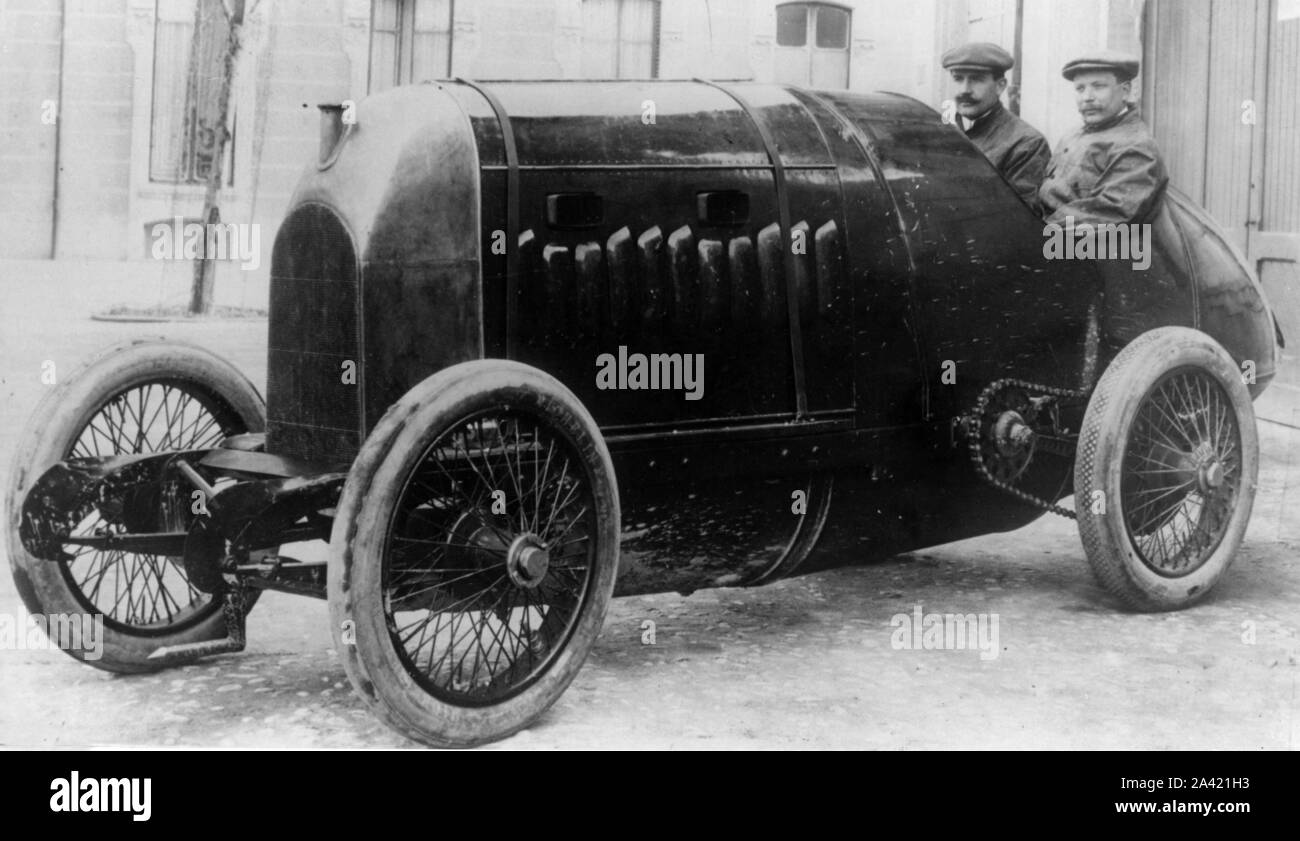 1912 Fiat S76, Nazzaro con al volante Fagano. Foto Stock