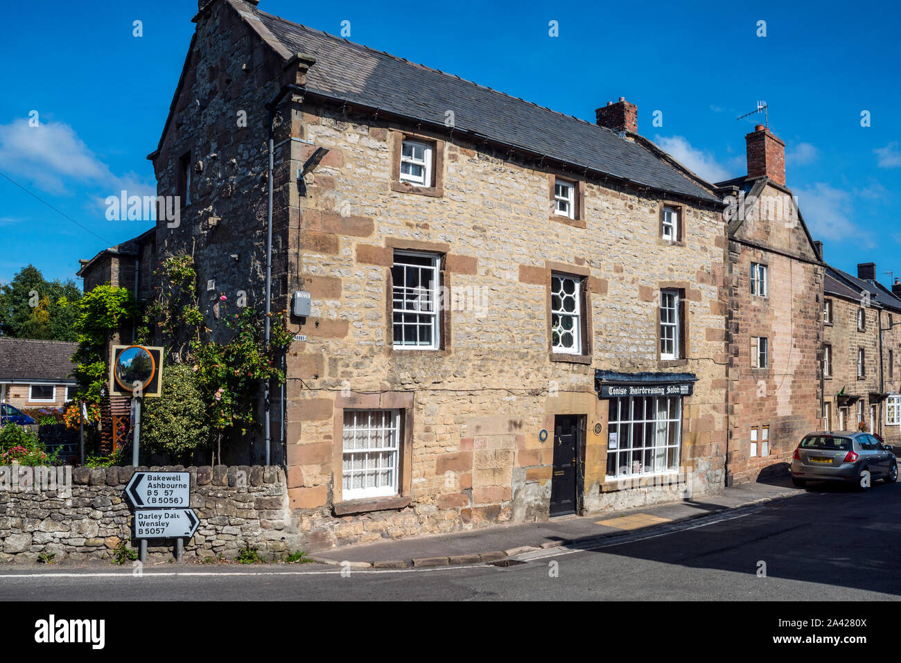 Main Street, Winster, Derbyshire Foto Stock