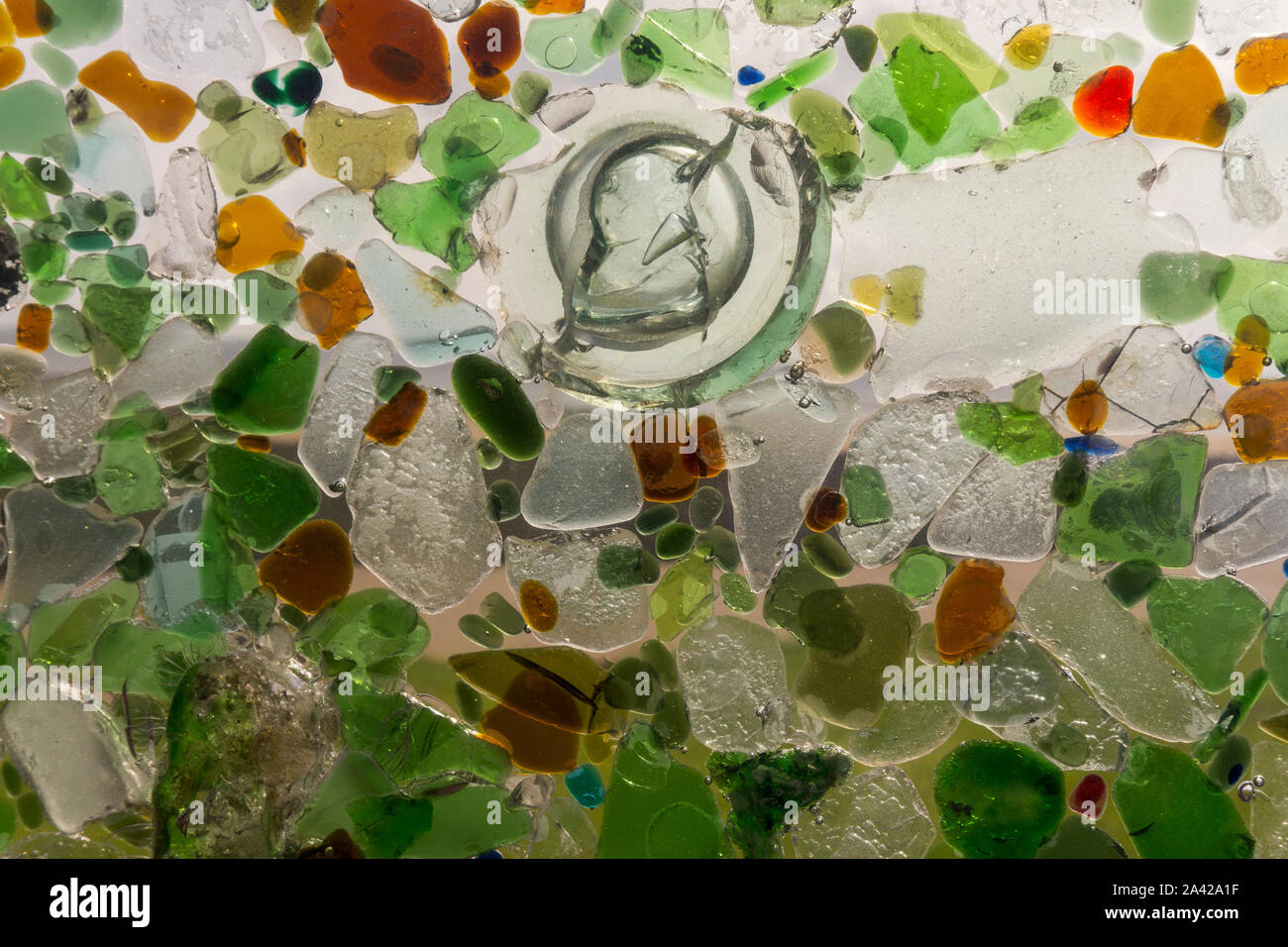 Mare decorazione di vetro spiaggia ciottoli Foto Stock
