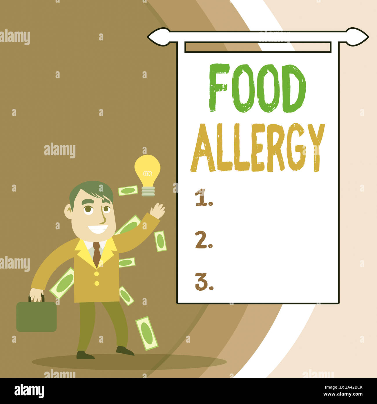 Testo della scrittura allergia alimentare. Foto concettuale di una risposta immunitaria anomala dopo aver mangiato un certo cibo imprenditore di successo o commesso la generazione di Goo Foto Stock