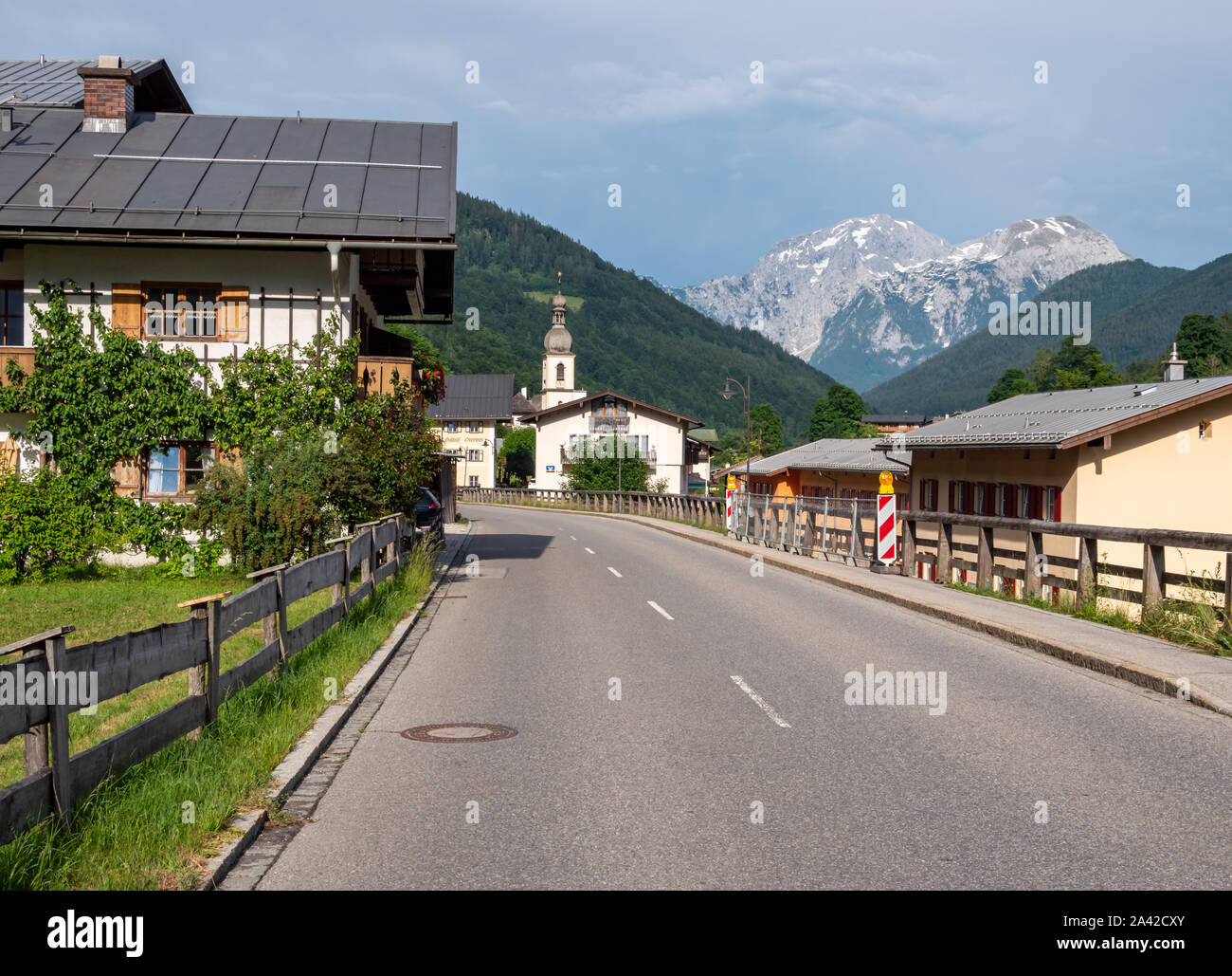 Street a Ramsau Baviera superiore Foto Stock