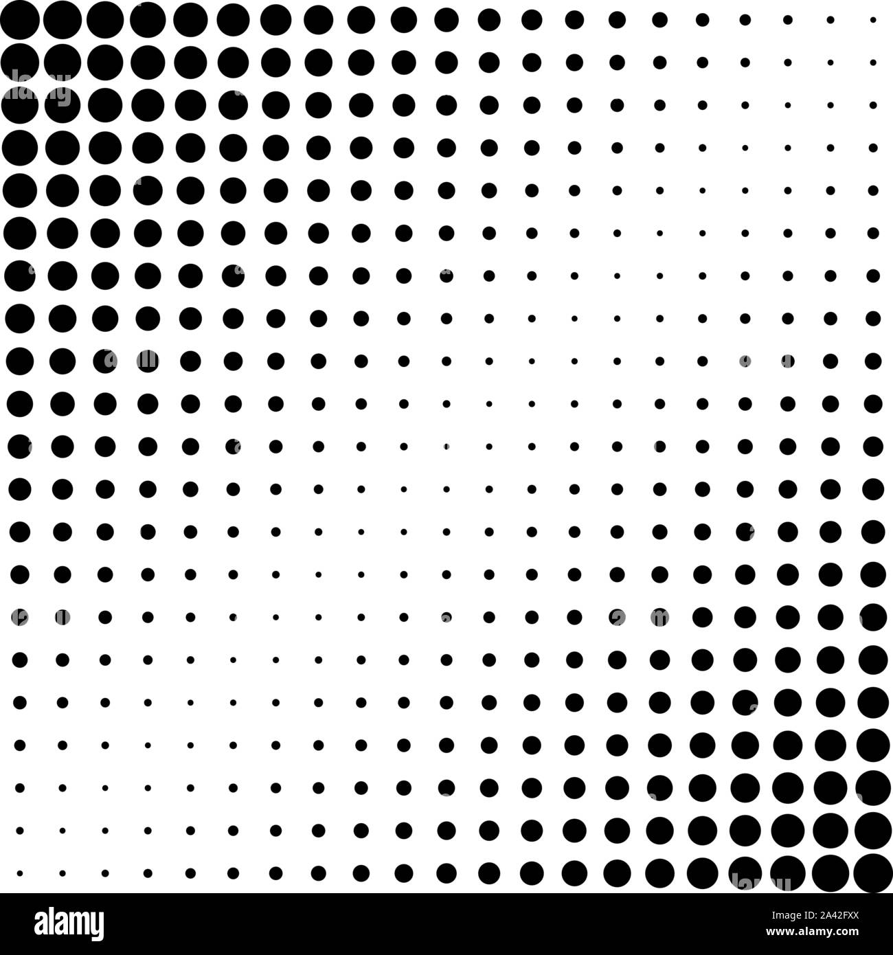 Effetto mezzitoni sfondo. Vettore balck punteggiata di bianco e pattern di gradiente. Texture per modelli moderni Illustrazione Vettoriale