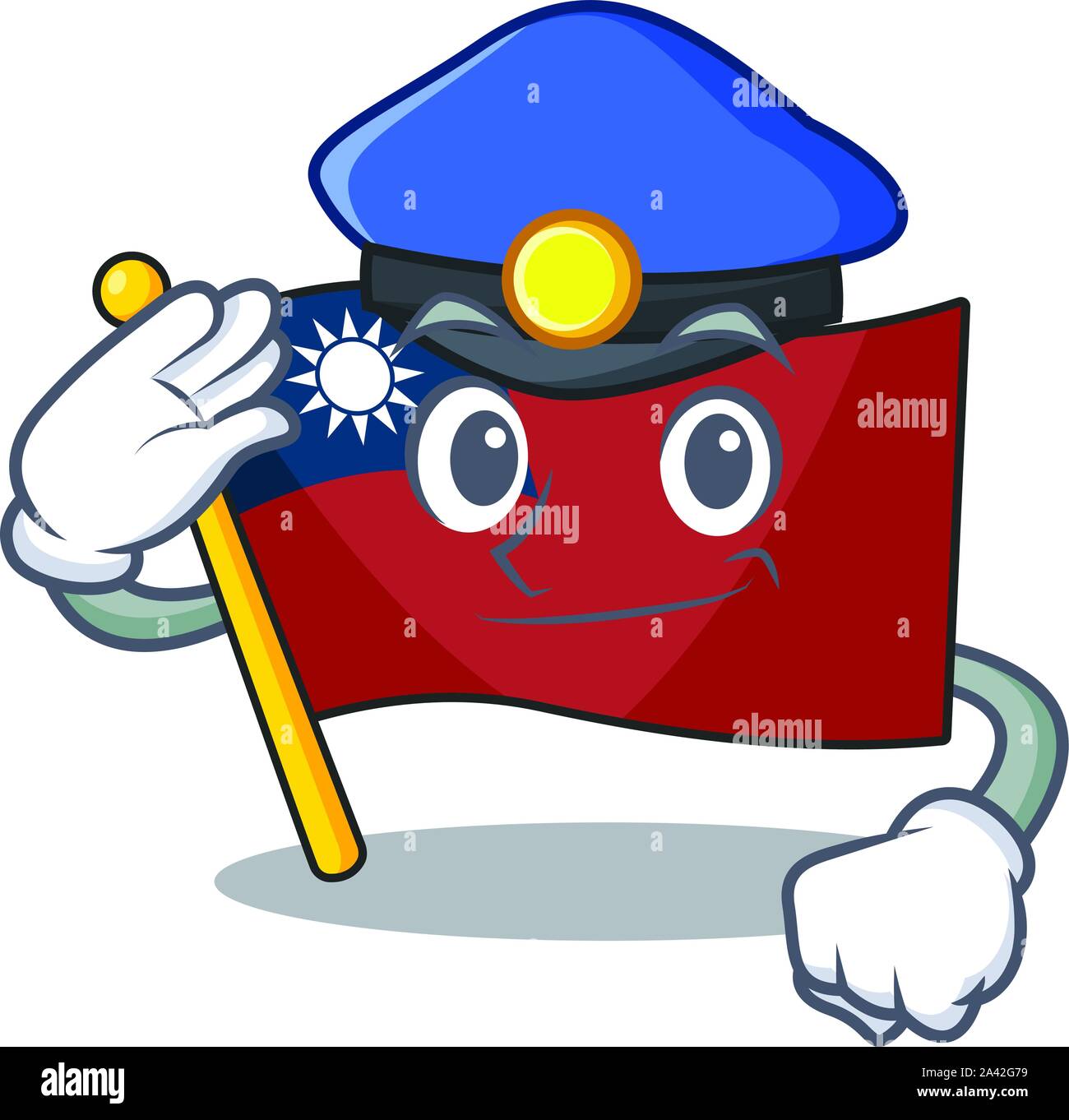 Bandiera della polizia di taiwan forma dei caratteri con mascotte Illustrazione Vettoriale