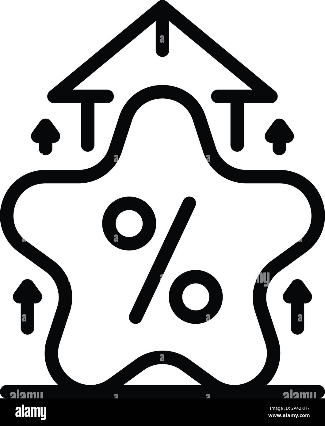 La fedeltà a stella percento di icona di stile di contorno Illustrazione Vettoriale