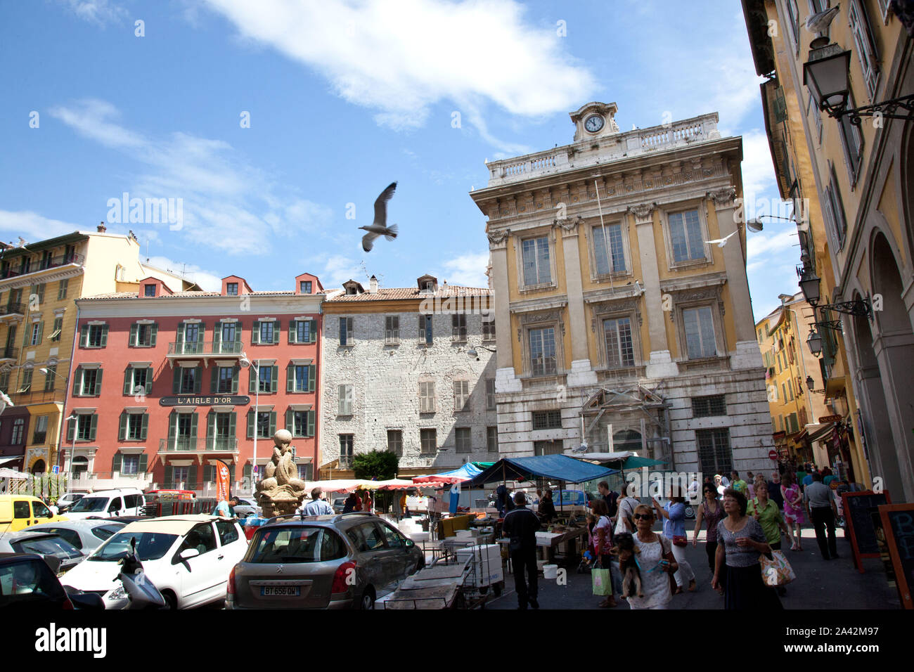 Staden Nice på den franska rivieran. Ho Fiskhandel Gamla stan. La città di Nizza sulla Costa Azzurra. Negozio di pesce nella città vecchia.Foto Jeppe Gustafsson Foto Stock