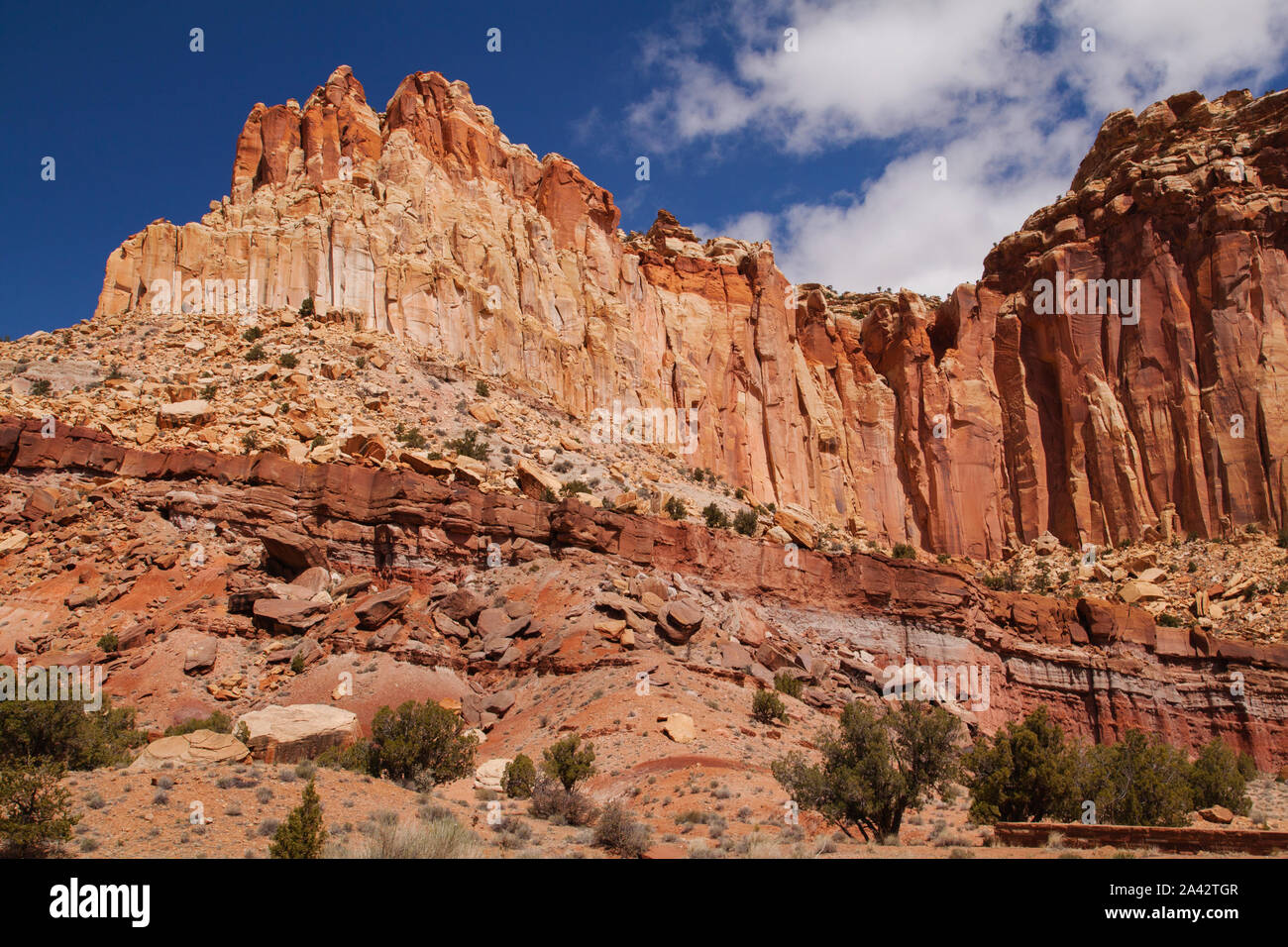 Castle rock formazione, Capitol Reef National Park nello Utah Foto Stock