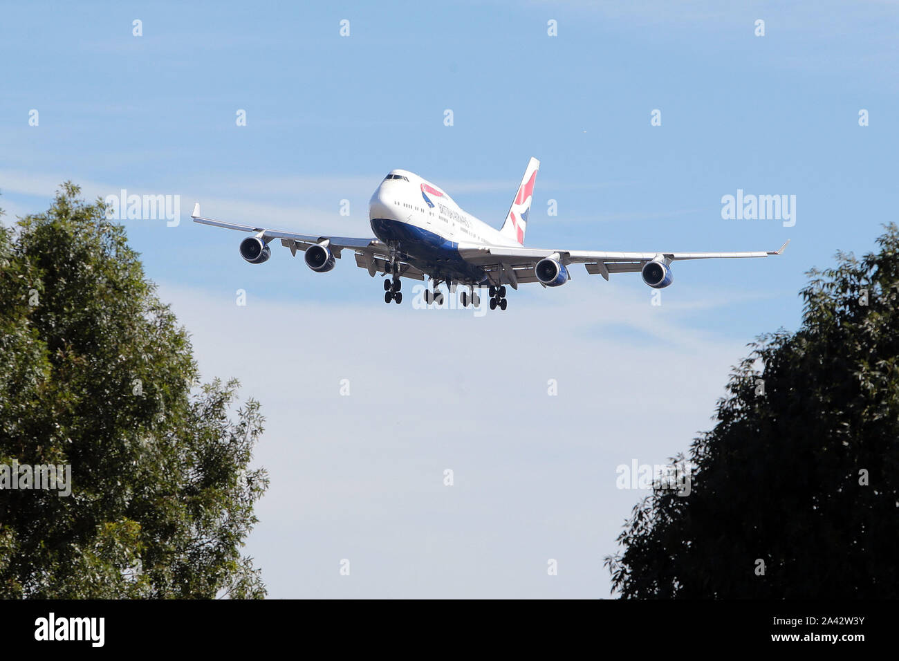 Boeing 747-436 - MSN 25434 - G-CIVF compagnia aerea British Airways che scende a terra all'Aeroporto Heathrow di Londra nel Regno Unito Foto Stock