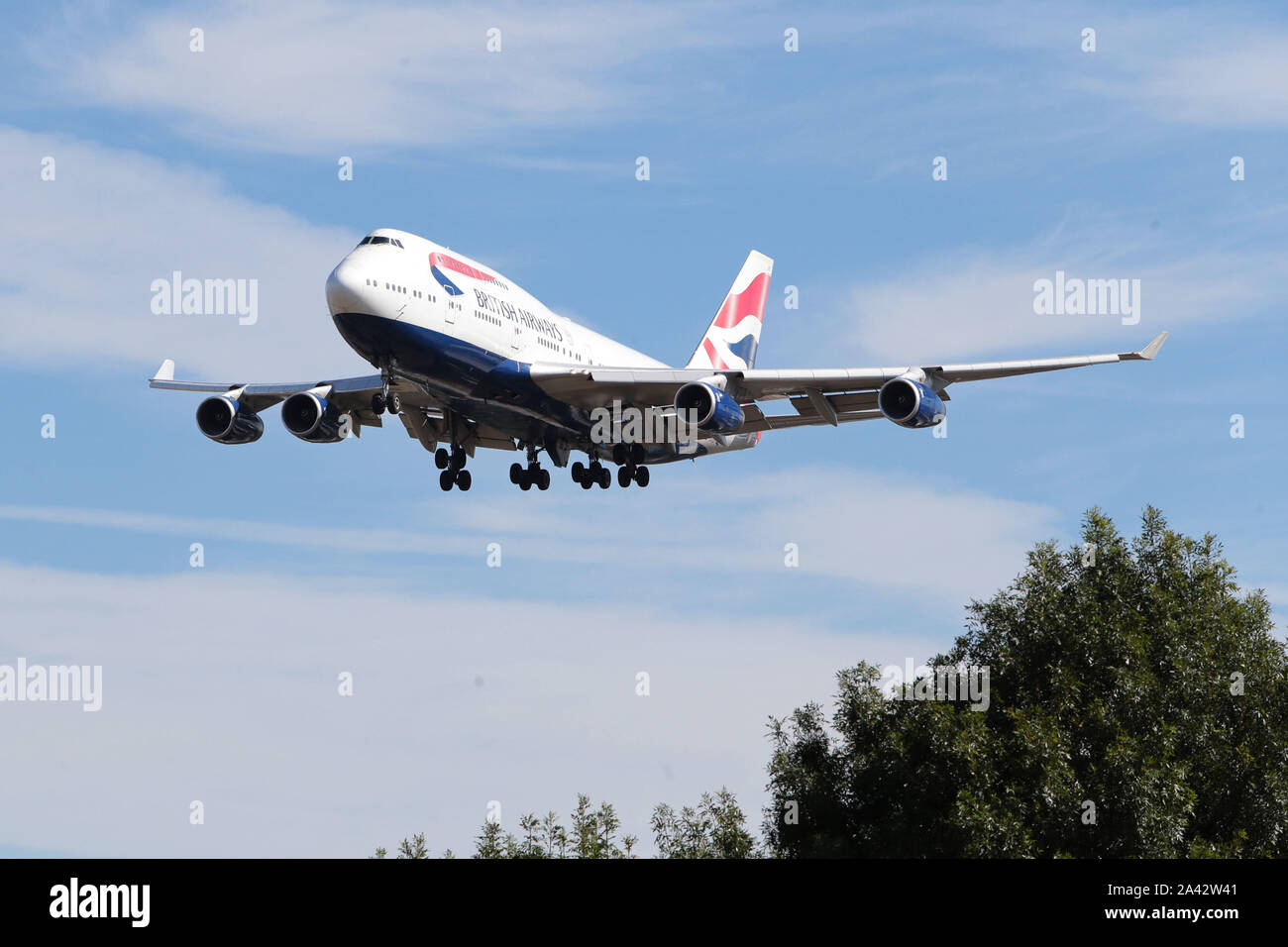 Boeing 747-436 - MSN 25434 - G-CIVF compagnia aerea British Airways che scende a terra all'Aeroporto Heathrow di Londra nel Regno Unito Foto Stock
