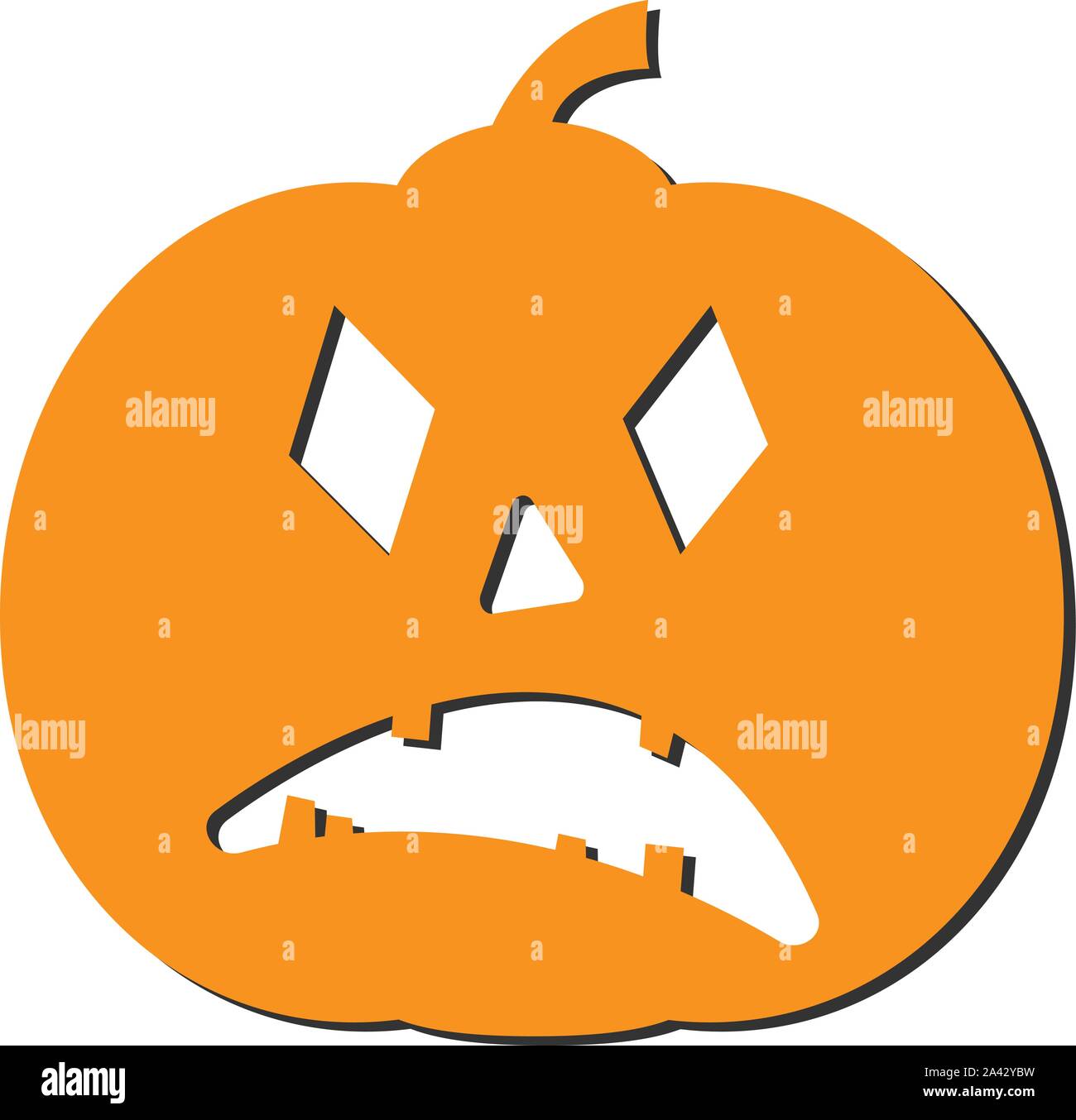 Halloween jack-o-lantern zucca isolato su bianco illustrazione vettoriale Illustrazione Vettoriale