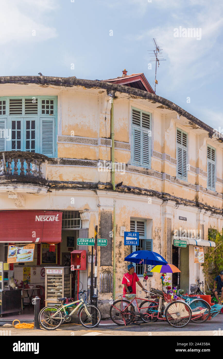 Una vista tipica di George Town Malaysia Foto Stock