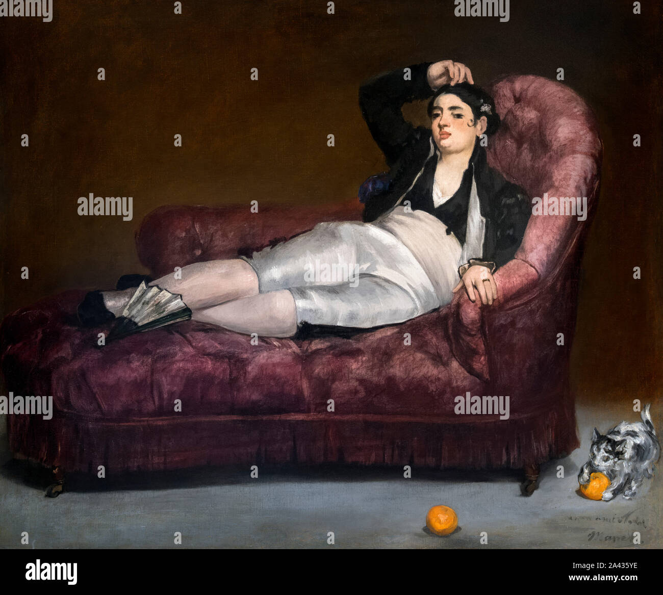 Reclining giovane donna in costume spagnolo da Edouard Manet (1832-1883), olio su tela, 1862/3 Foto Stock