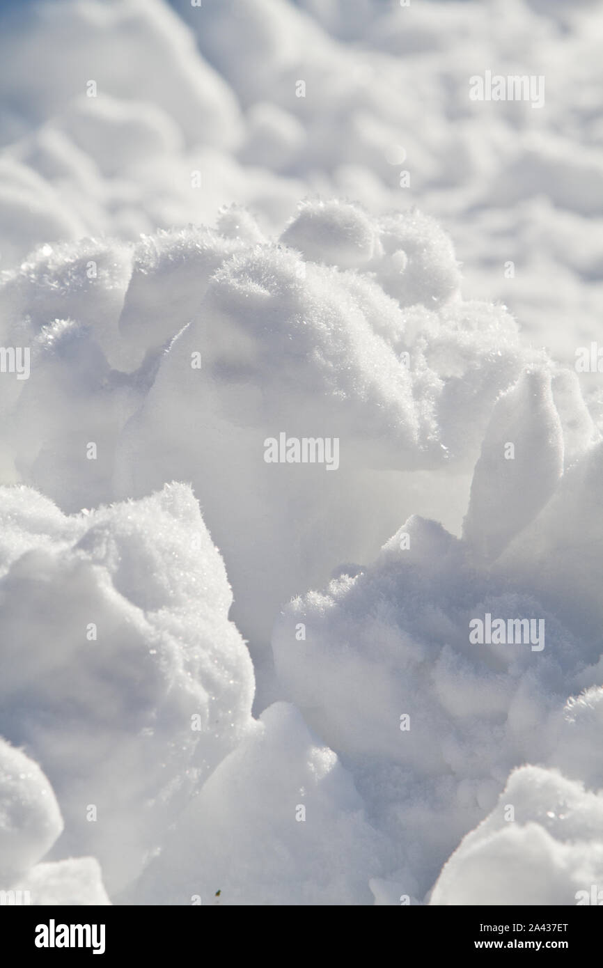 Un background di neve close up Foto Stock