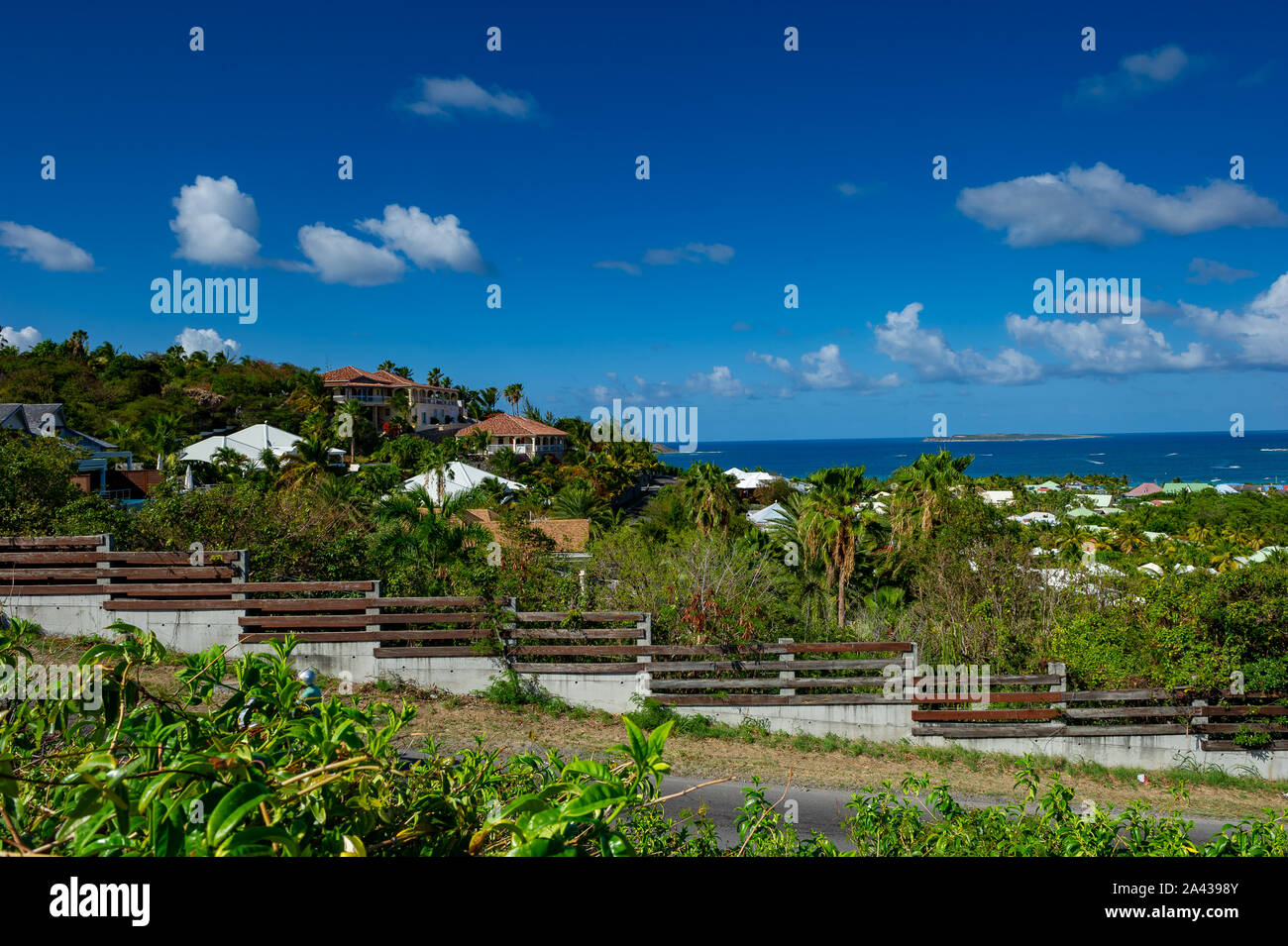 Orientale Bay / Sint Maarten. 04.10.2014. Vista panoramica della baia orientale in Sint Maarten Foto Stock