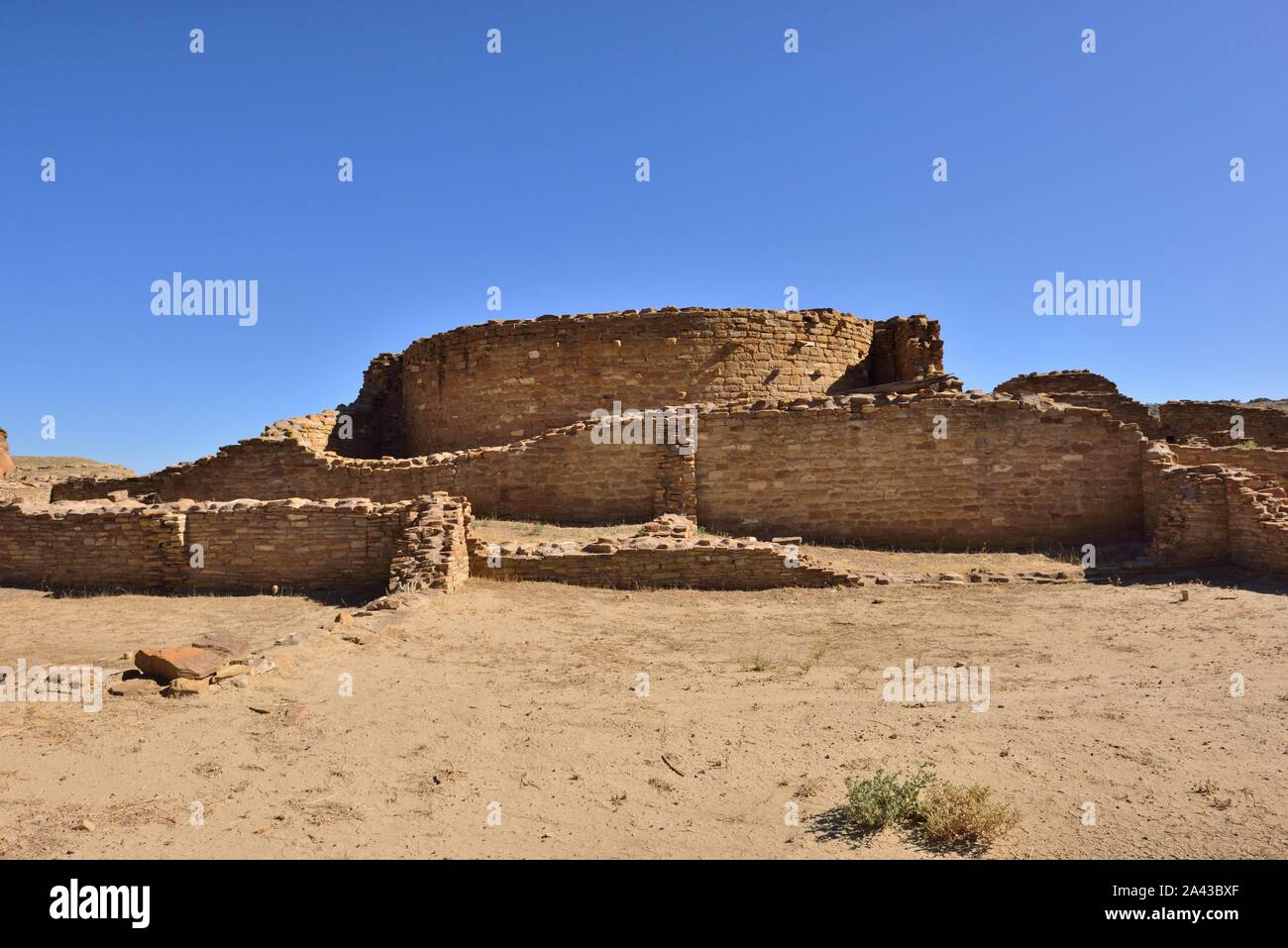 4 Storia di alta torre Kiva, Chetro Ketl 950-1250(s), Chaco Canyon, NM 190912 61388 Foto Stock
