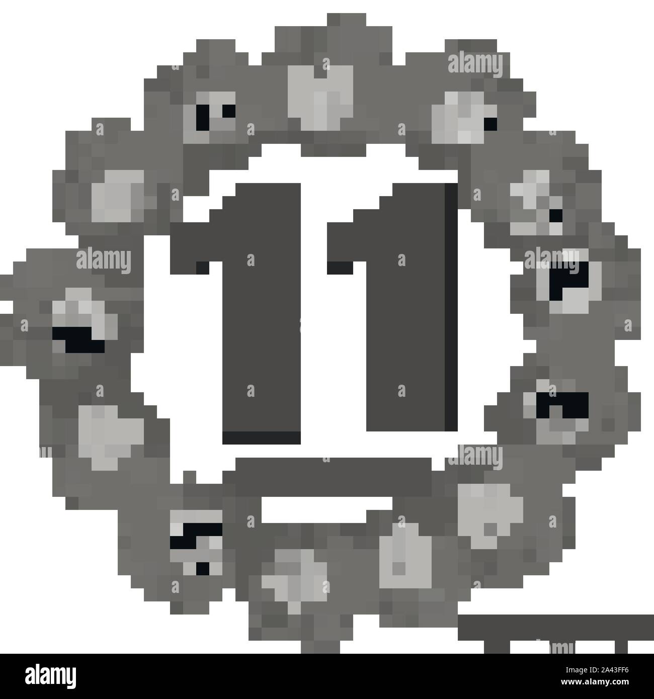 Ottobre 11 icona. Per la pianificazione di importanti giorno. Banner per i giorni festivi e giorni speciali. Illustrazione Vettoriale nei colori bianco e nero. Illustrazione Vettoriale