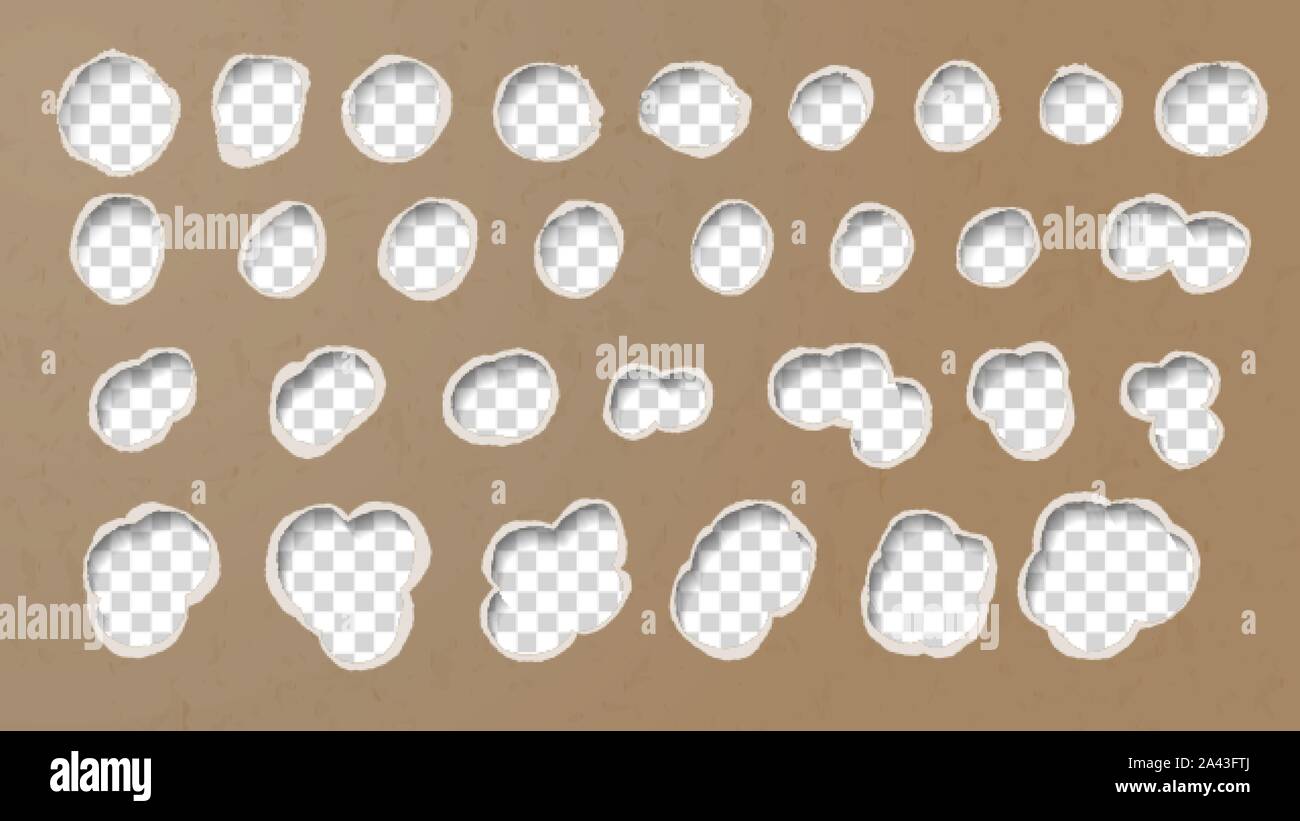 Fori di proiettile in uno sfondo di cartone fatta con un fucile da caccia munizioni Illustrazione Vettoriale