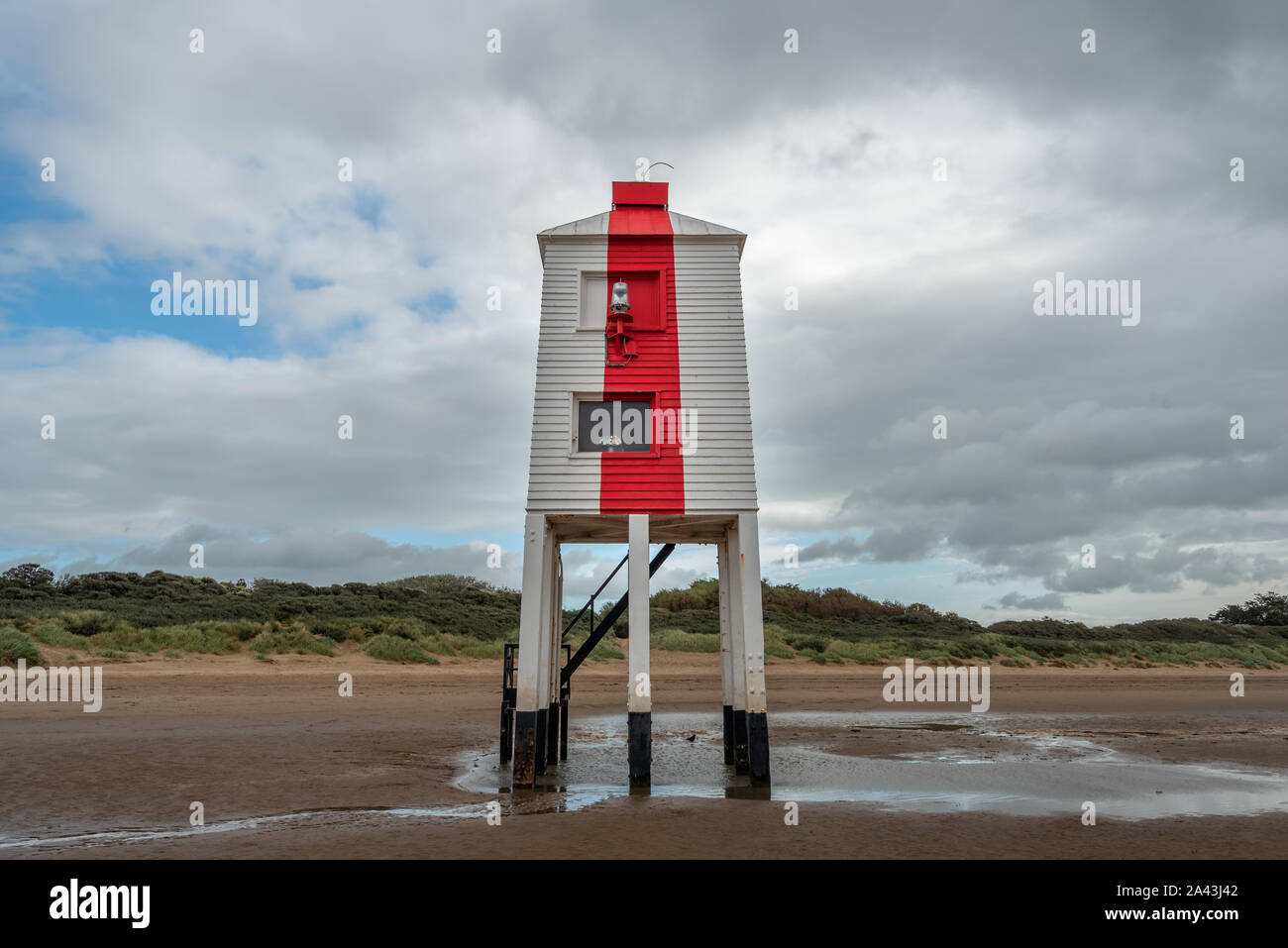 Bassa Lighthouse, il faro su gambe, Burnham-on-Sea Foto Stock
