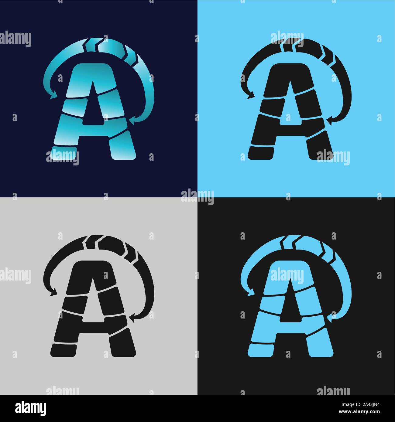 Lettera di un logo. Una lettera Design template vettoriale. Illustrazione Vettoriale