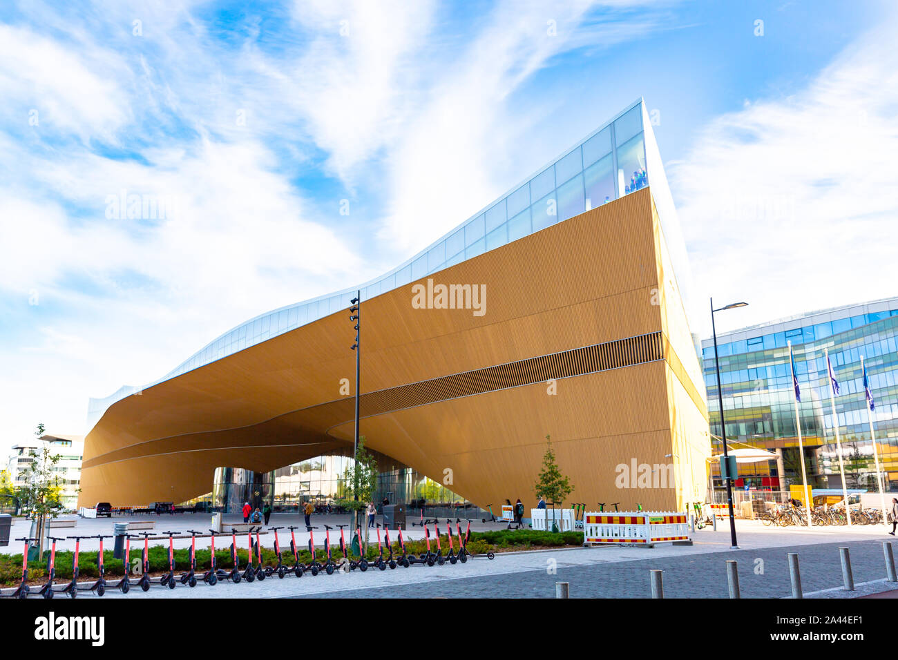 Biblioteca di Oodi. Oodi è la nuova Biblioteca Centrale di Helsinki. Finlandia Foto Stock