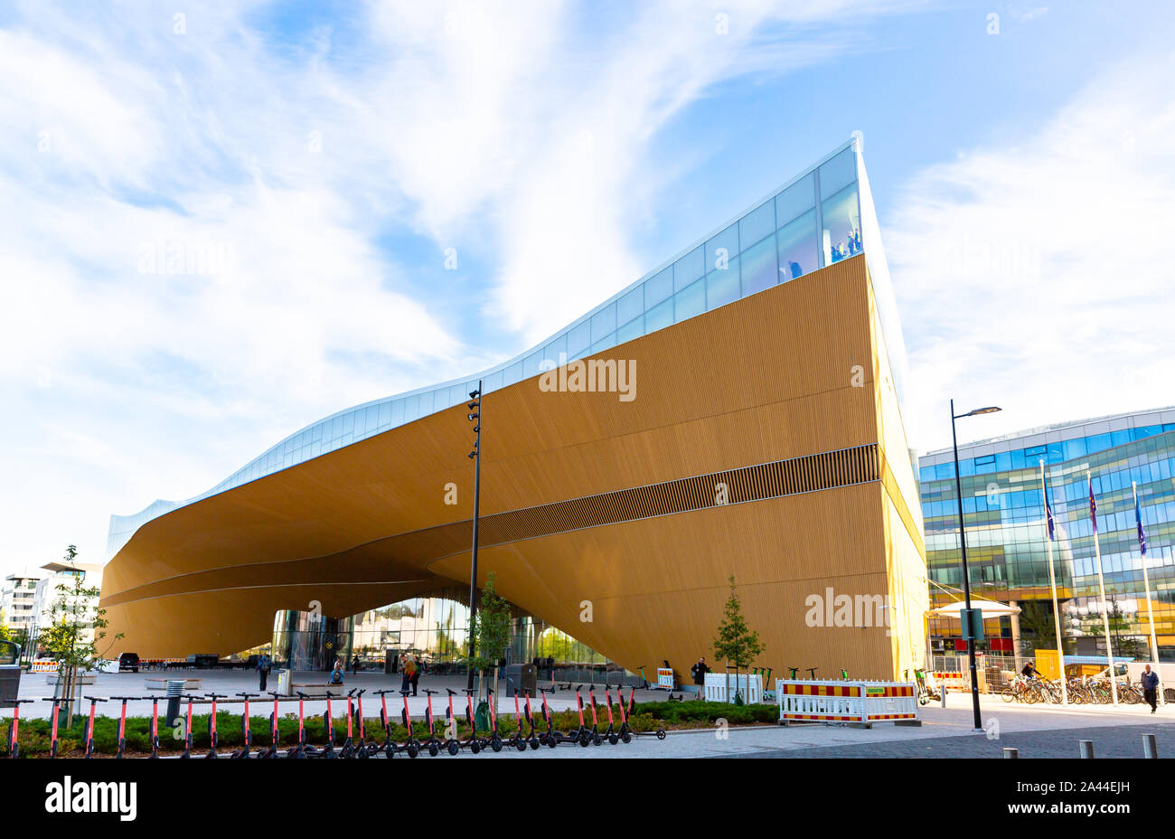 Biblioteca di Oodi. Oodi è la nuova Biblioteca Centrale di Helsinki. Finlandia Foto Stock