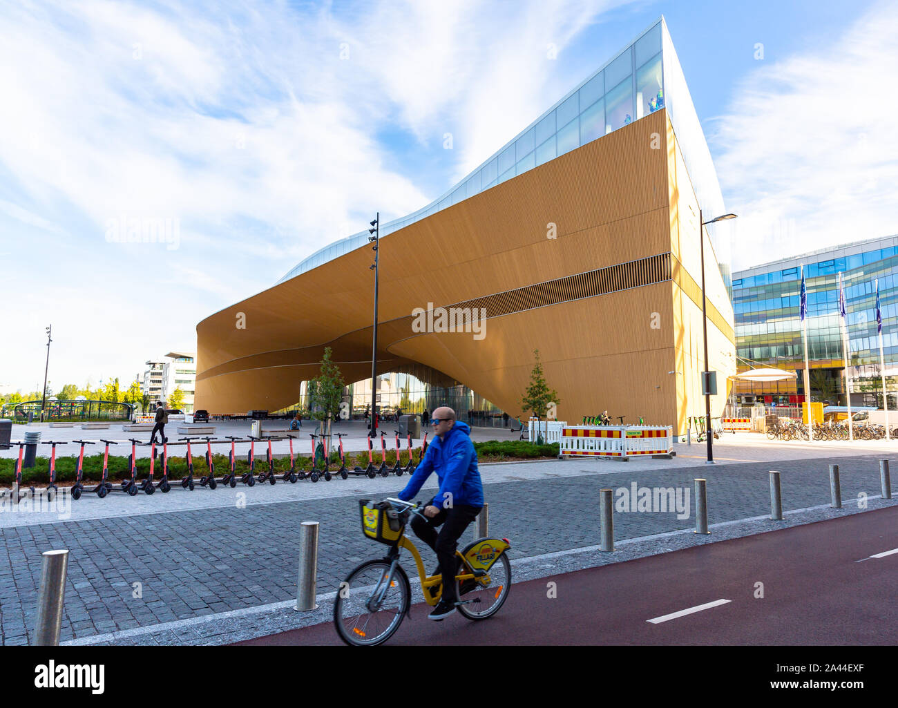 Biblioteca di Oodi. Oodi è la nuova Biblioteca Centrale di Helsinki. Finlandia Foto Stock