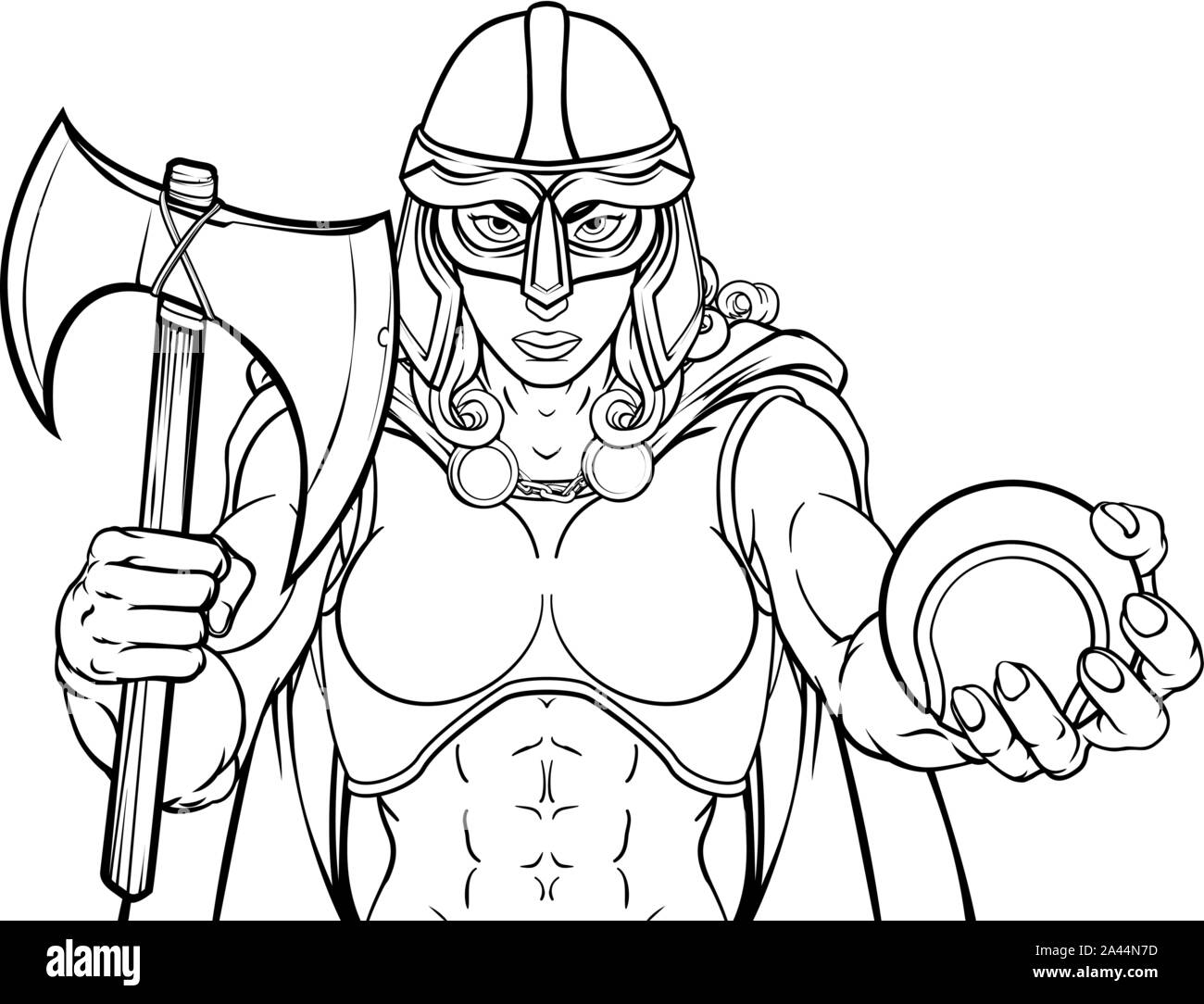 Viking Trojan Celtic cavaliere guerriero Tennis Donna Illustrazione Vettoriale