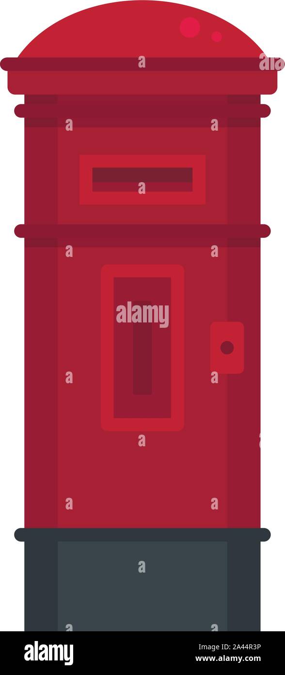 Red street post box icona. Illustrazione piana di rosso street post box icona vettoriali per il web design Illustrazione Vettoriale