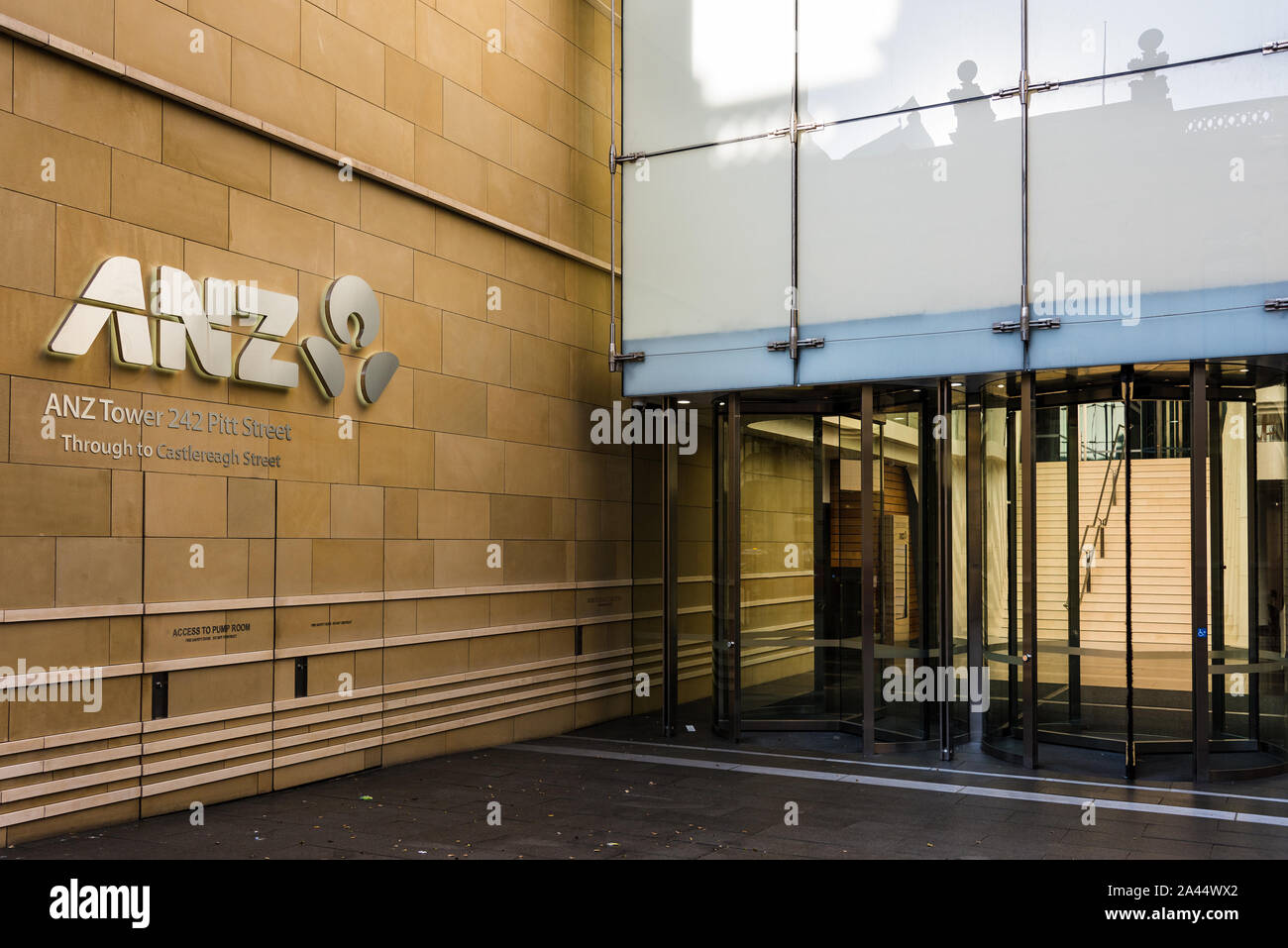 Sydney, Australia - Mar 26, 2016: ANZ Bank Center edificio su Pitt Street. ANZ Bank Center è un Premium Grade ufficio commerciale edificio in Sydney, Au Foto Stock