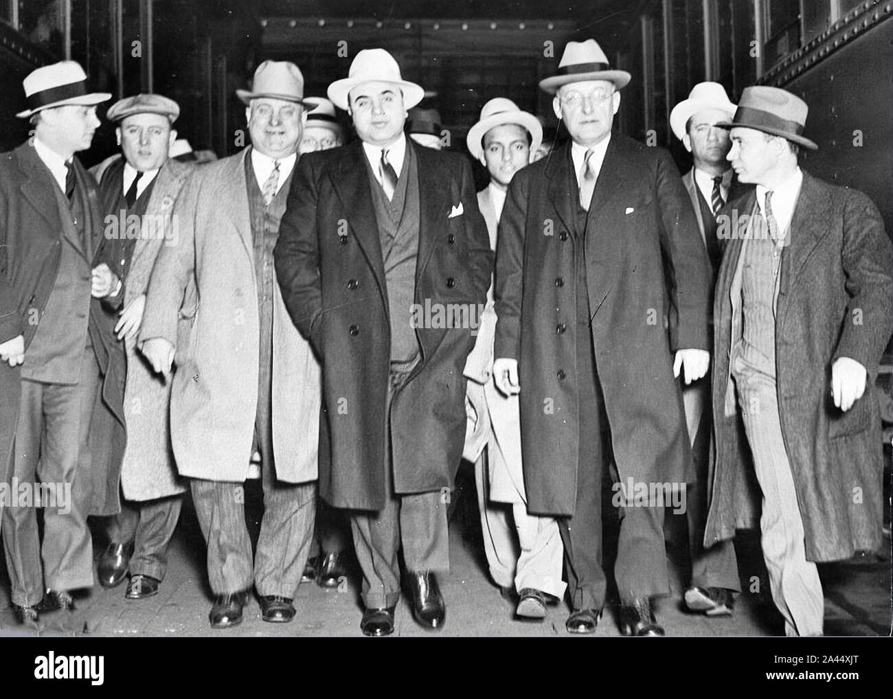AL CAPONE - noi gangster (1899-1947) Al Capone evasione fiscale Trial Atlanta 1932 Foto Stock