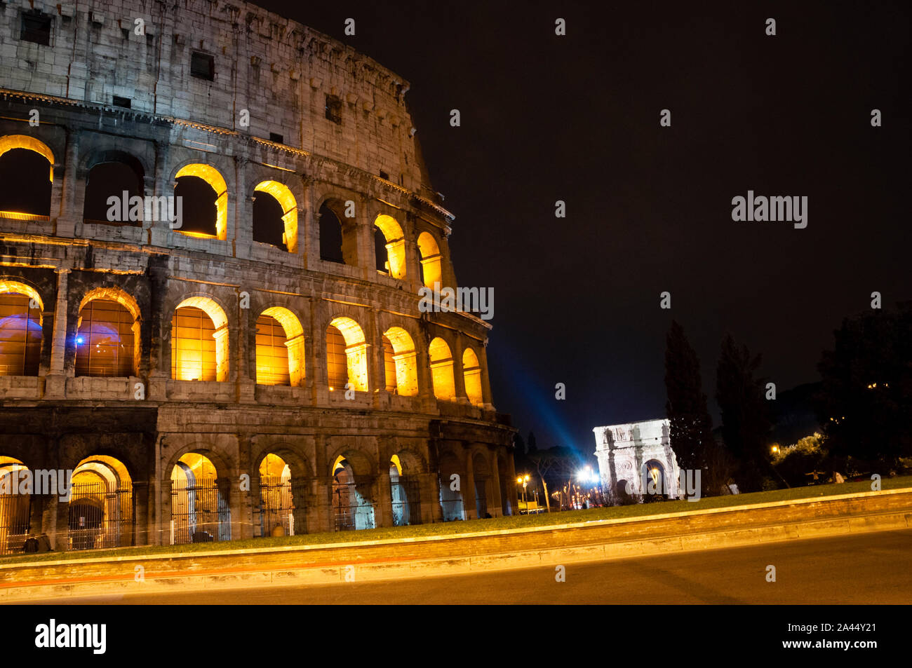 Colosseo a Roma, Italia. Foto Stock