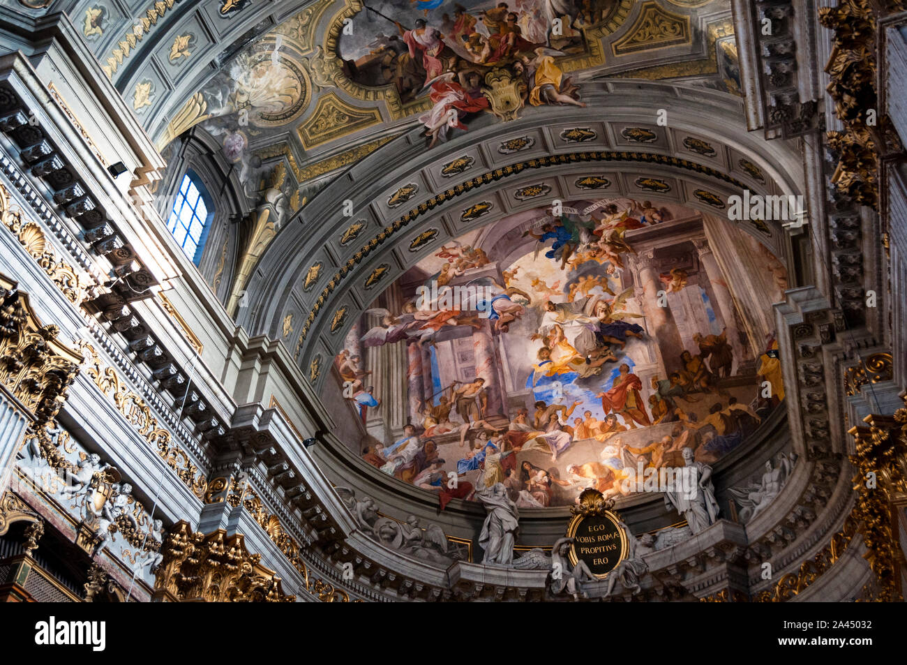 Affresco a Sant'Ignazio, Roma, Italia. Foto Stock