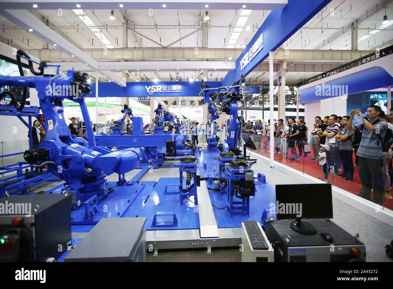 2019 Forum Mondiale su robot si apre a Pechino Yichung International Exhibition Centre di Pechino, Cina, 20 agosto 2019. Foto Stock