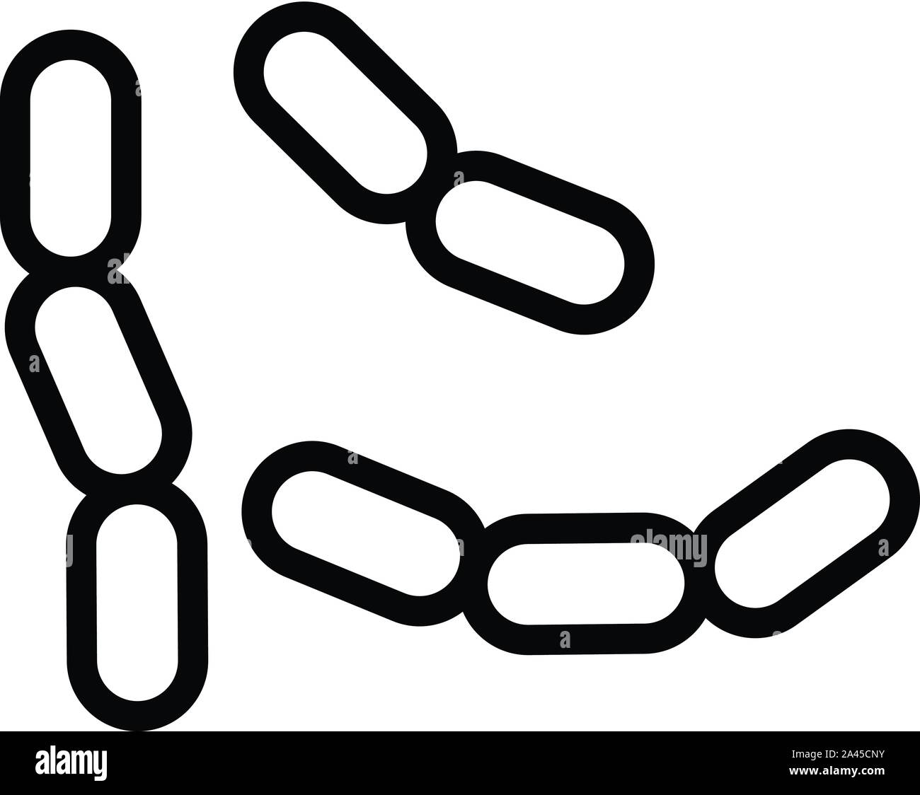 Batteri di malattia, l'icona di stile di contorno Illustrazione Vettoriale