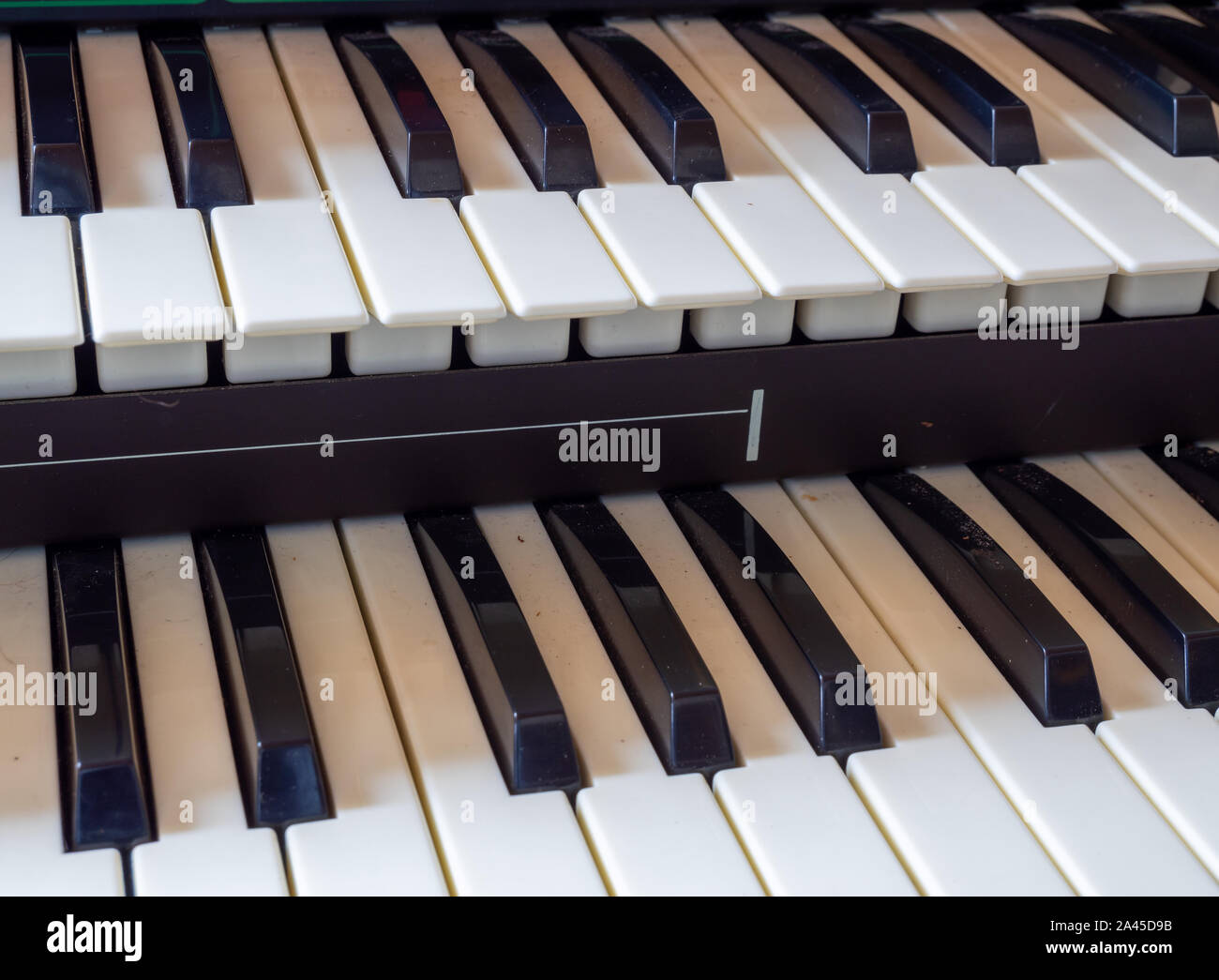 Doppia tastiera retrò dal pianoforte Foto Stock