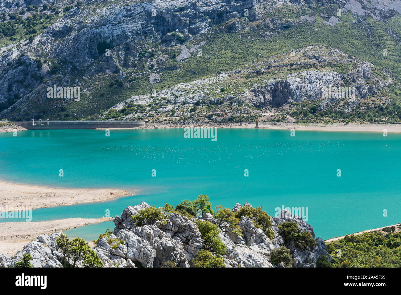Viste fantastiche del Embalse de Cuber nella Sierra de Tramuntana, Mallorca, Spagna Foto Stock