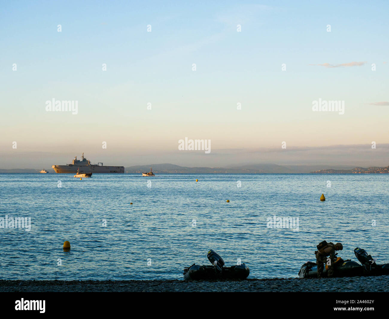 Marina francese Formazione in Francia meridionale vicino San Raffaello - 9 Ottobre 2019 Foto Stock