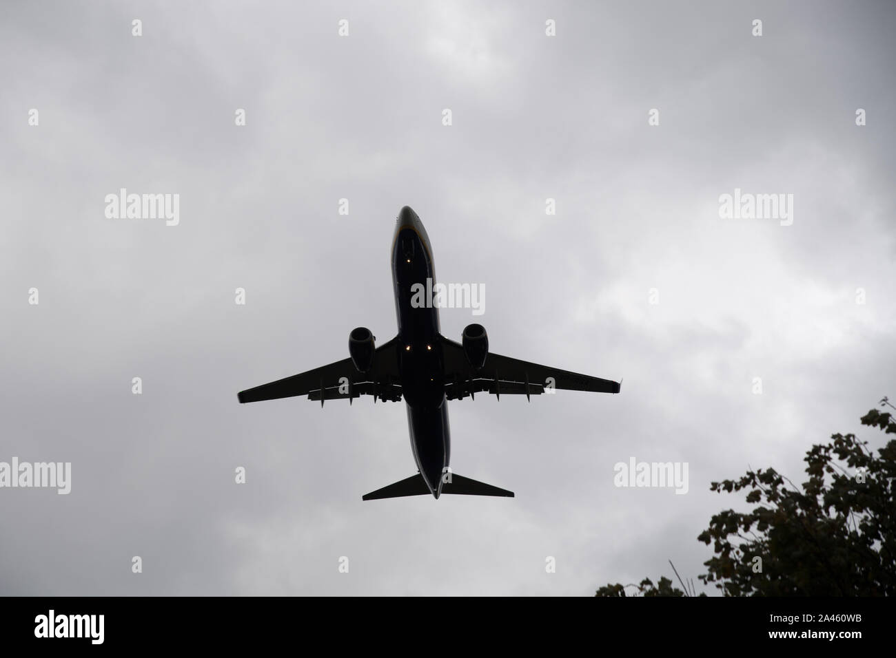 Compagnia aerea a basso costo Ryanair aeromobili Boeing 737-800 in Gdansk, Polonia. 3 ottobre 2019 © Wojciech Strozyk / Alamy Stock Photo Foto Stock