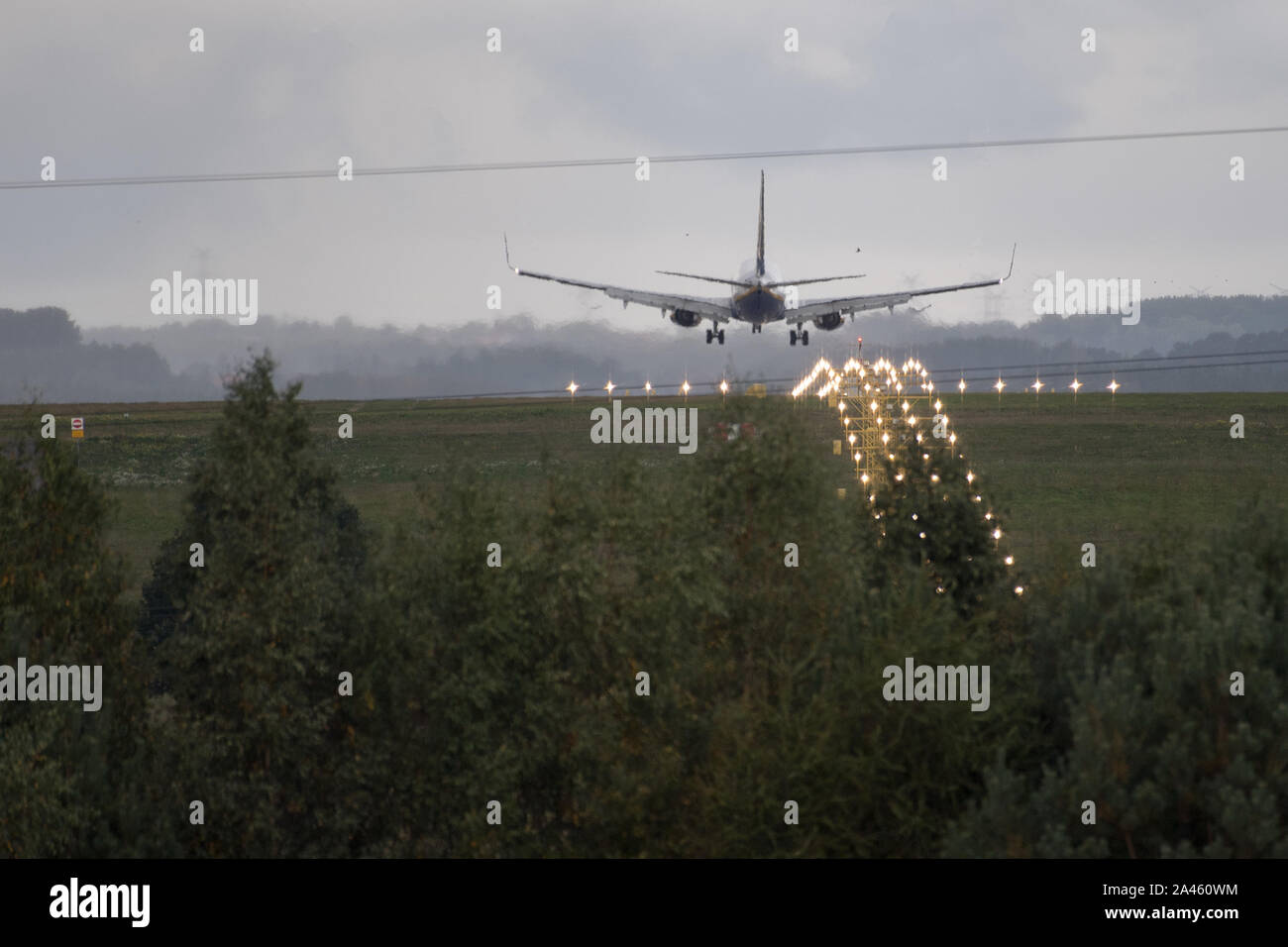 Compagnia aerea a basso costo Ryanair aeromobili Boeing 737-800 in Gdansk, Polonia. 3 ottobre 2019 © Wojciech Strozyk / Alamy Stock Photo Foto Stock