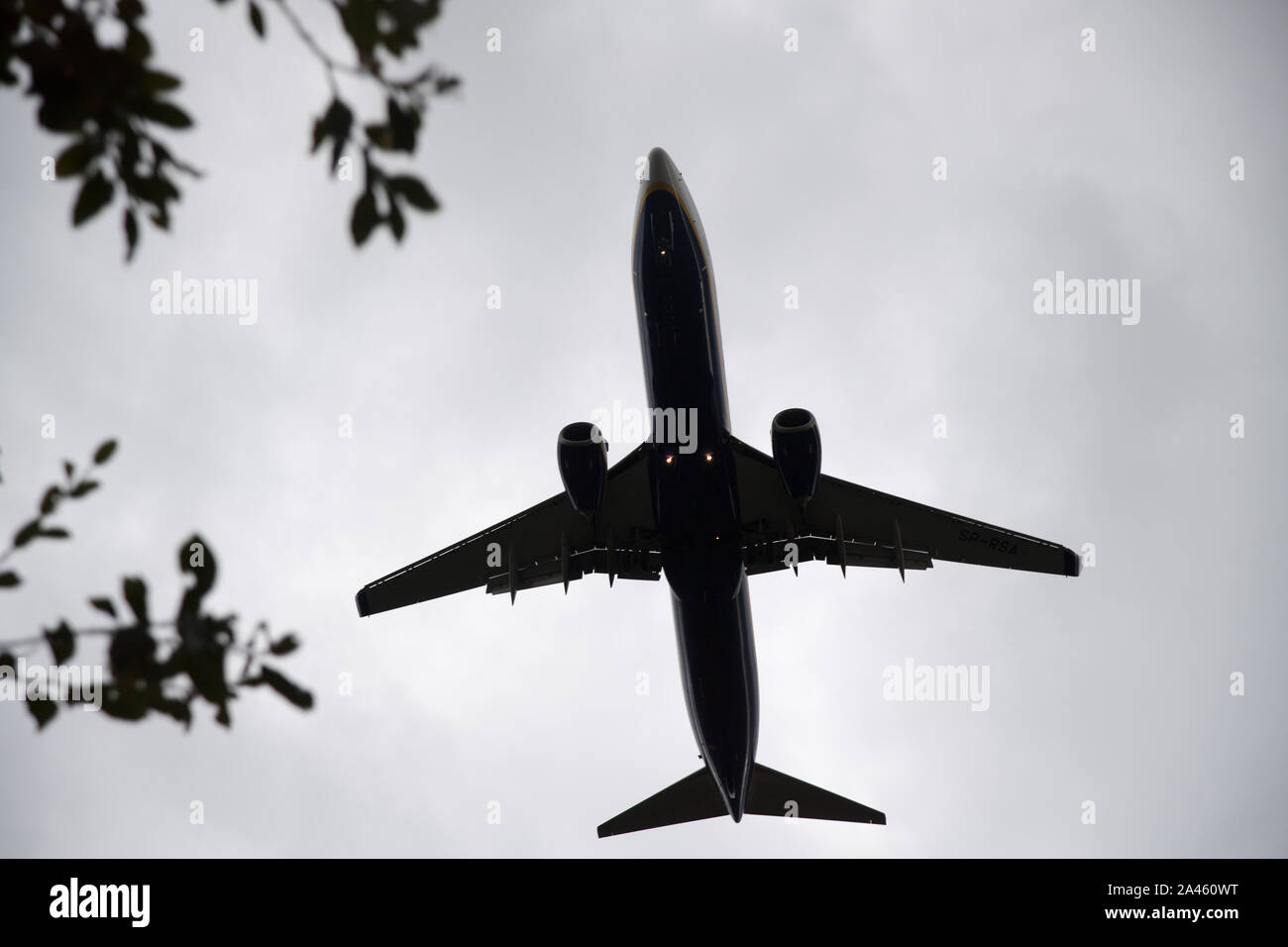 Compagnia aerea a basso costo Ryanair aeromobili Boeing 737-800 in Gdansk, Polonia. 3 ottobre 2019 © Wojciech Strozyk / Alamy Stock Photo Foto Stock