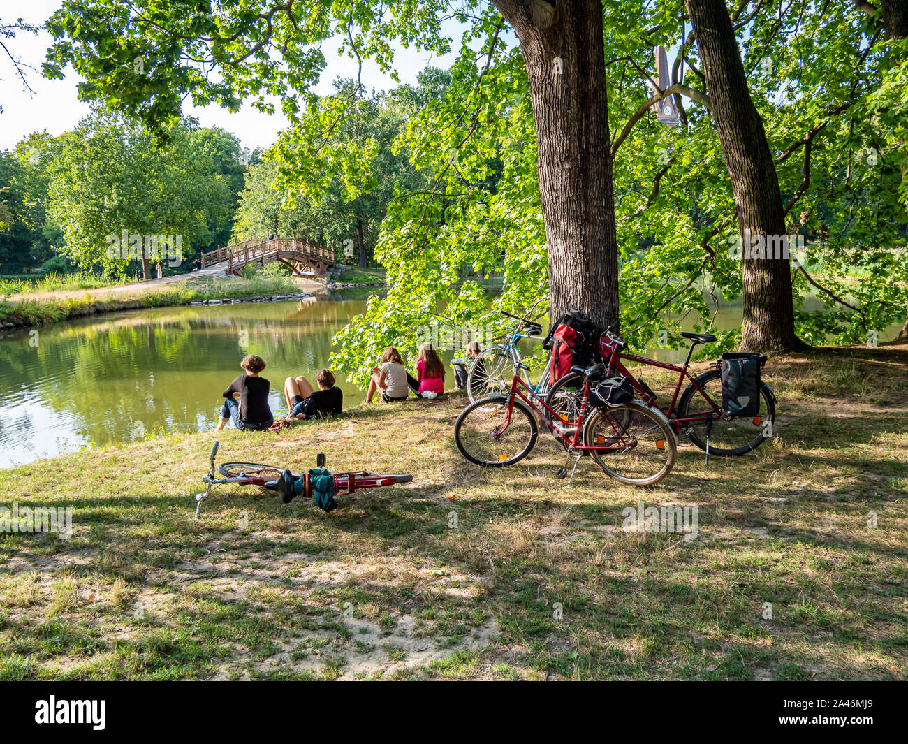 Time out di Lipsia, Clara Zetkin Park in estate Foto Stock