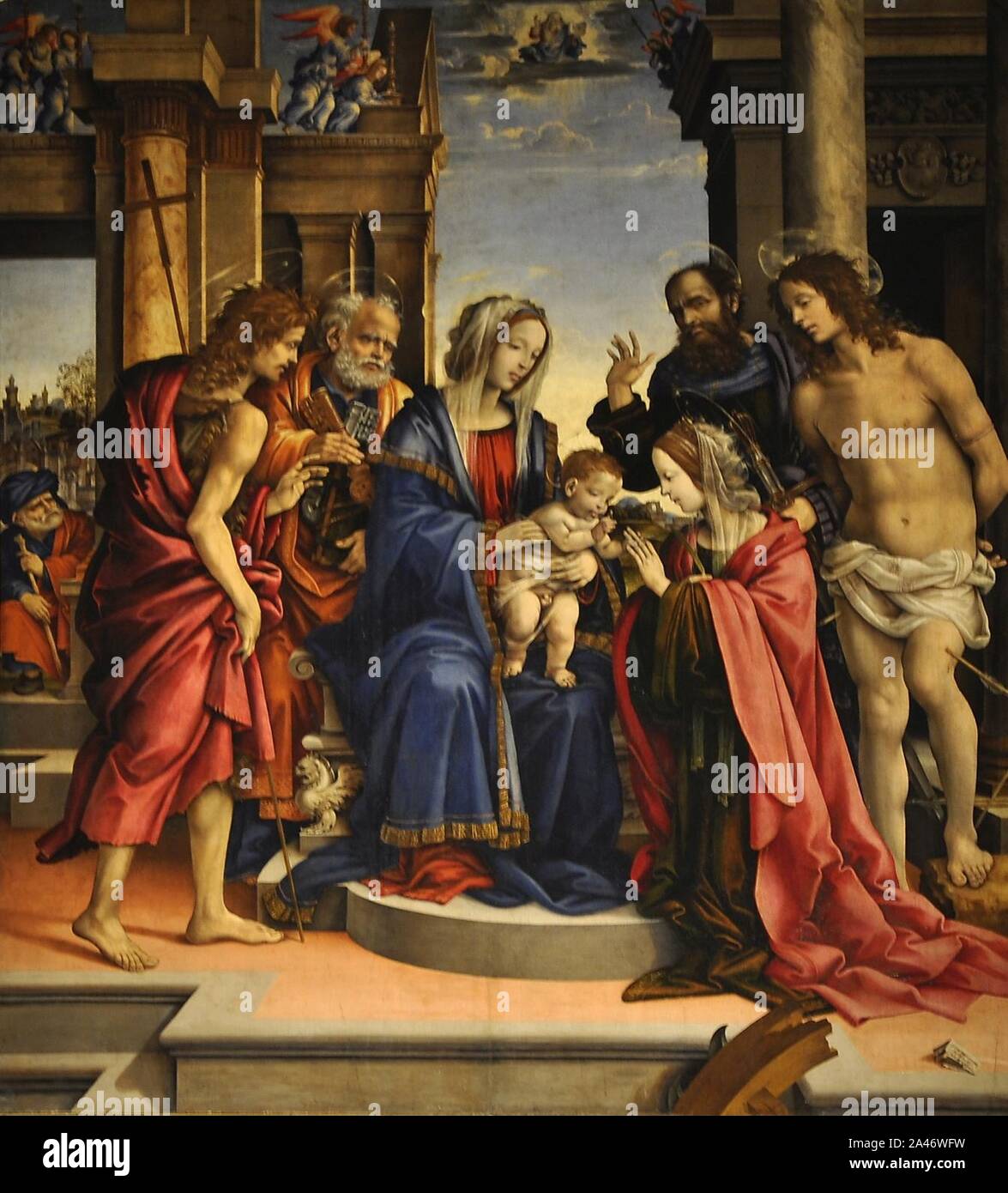 Filippino Lippi (ca. 1457-1504) - Mystiek huwelijk van de heilige Catharina (1501) - Bologna San Domenico - 25-04-2012 15-19-08. Foto Stock