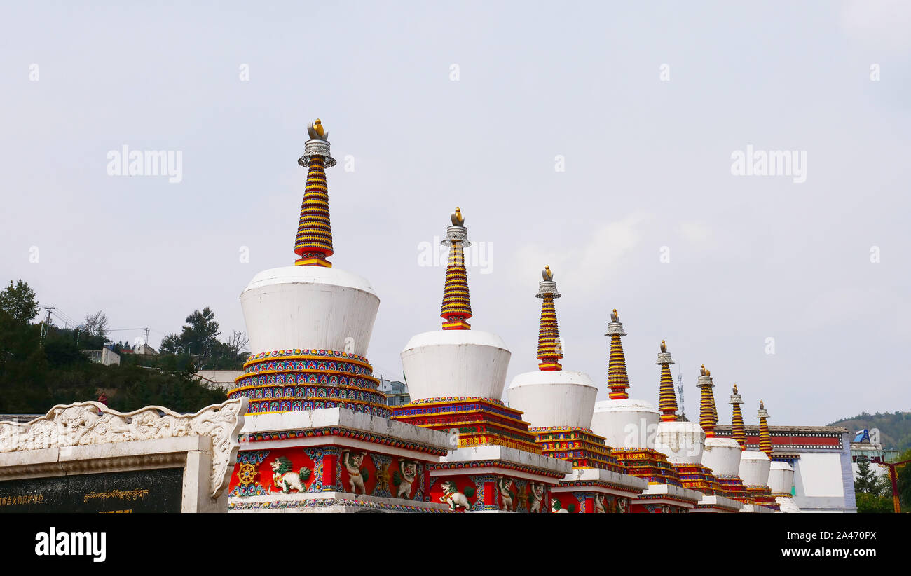 Monastero di Kumbum, Ta'er un tempio del buddismo tibetano monastero nella contea di Huangzhong, Xining Qinghai in Cina. Foto Stock
